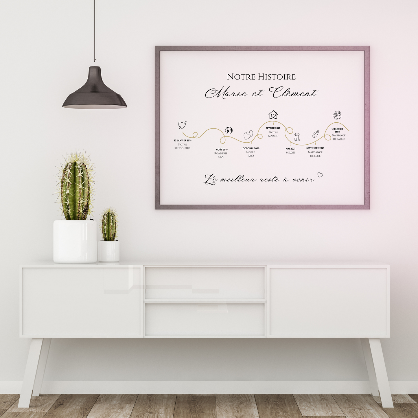Affiche Personnalisée «Notre Histoire d'Amour» - Cadeau de Saint-Valentin Unique | Le Temps des Paillettes - Le Temps des Paillettes
