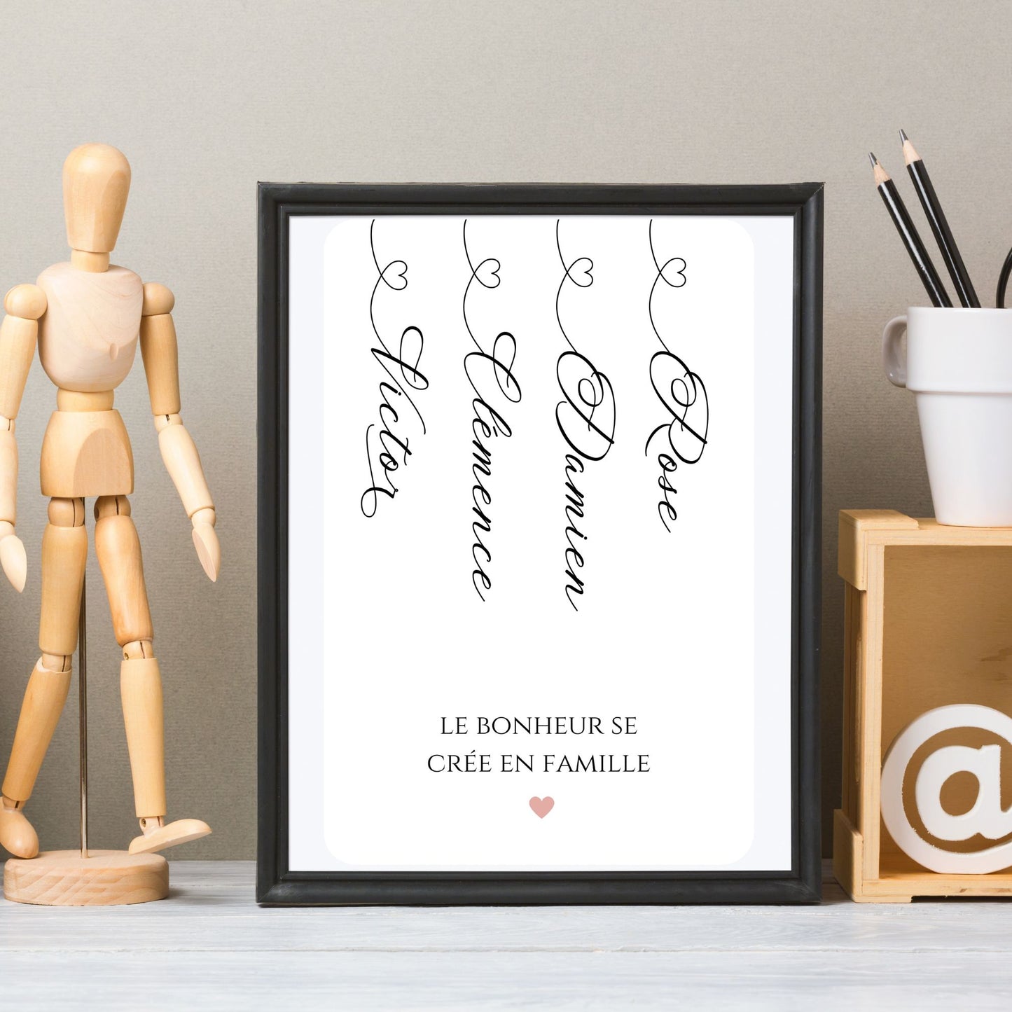 Affiche Famille Prénoms - Affiche Personnalisée Famille par Le Temps des Paillettes - Le Temps des Paillettes