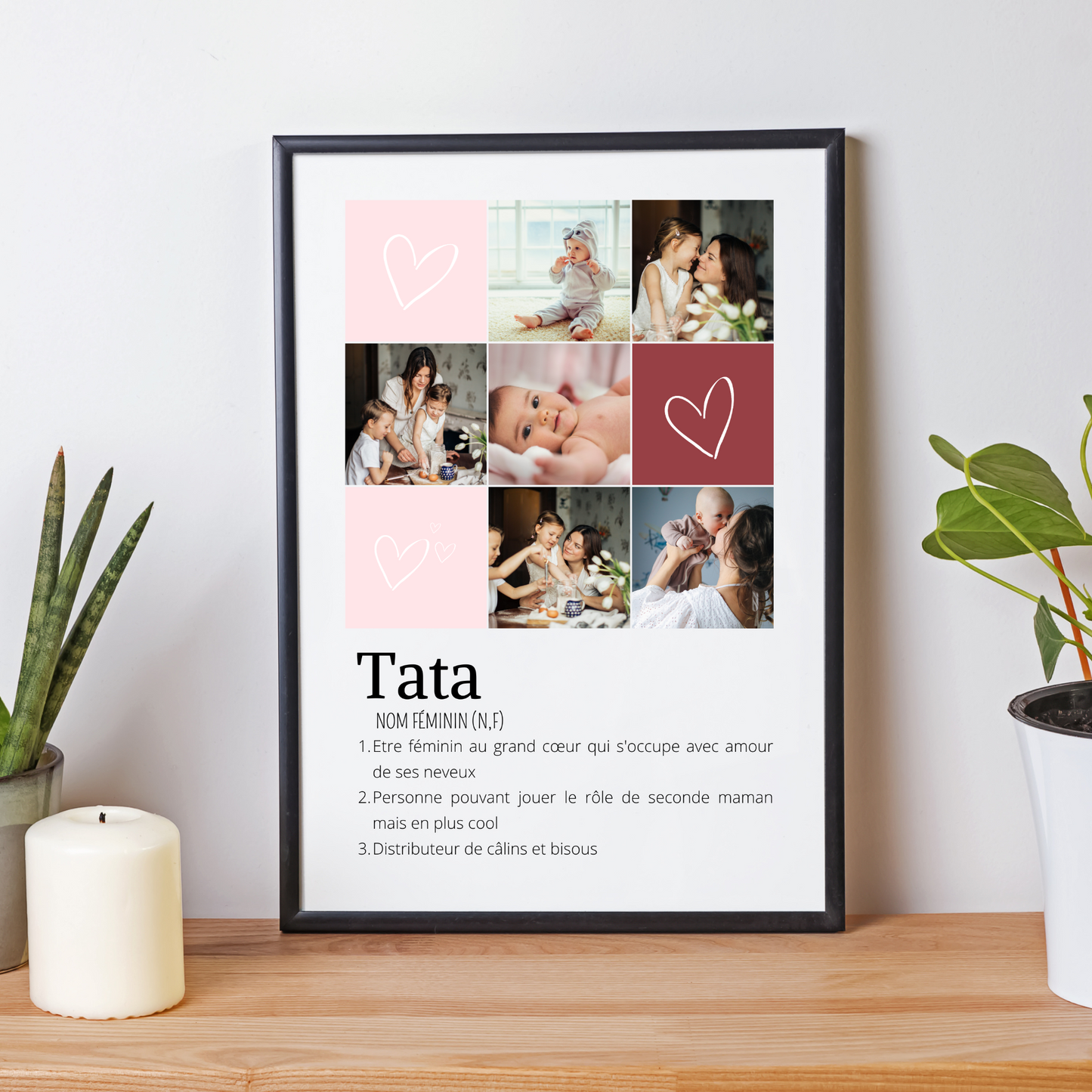 Affiche tata personnalisée photos - cadeau personnalisé tata par Le Temps des Paillettes - Le Temps des Paillettes