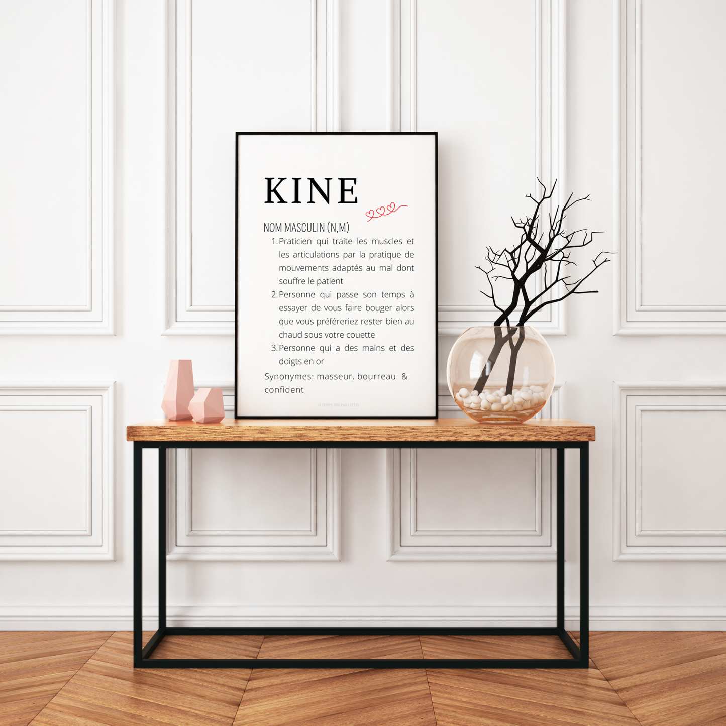 Affiche définition kiné - Affiche minimalistes kinésithérapeute - Affiche salle d'attente par Le Temps des Paillettes - Le Temps des Paillettes