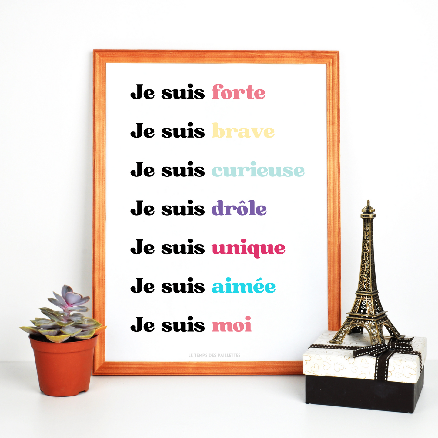 Affiche affirmations positives enfant - affirmations personnalisées - affirmations pour enfants par Le Temps des Paillettes - Le Temps des Paillettes