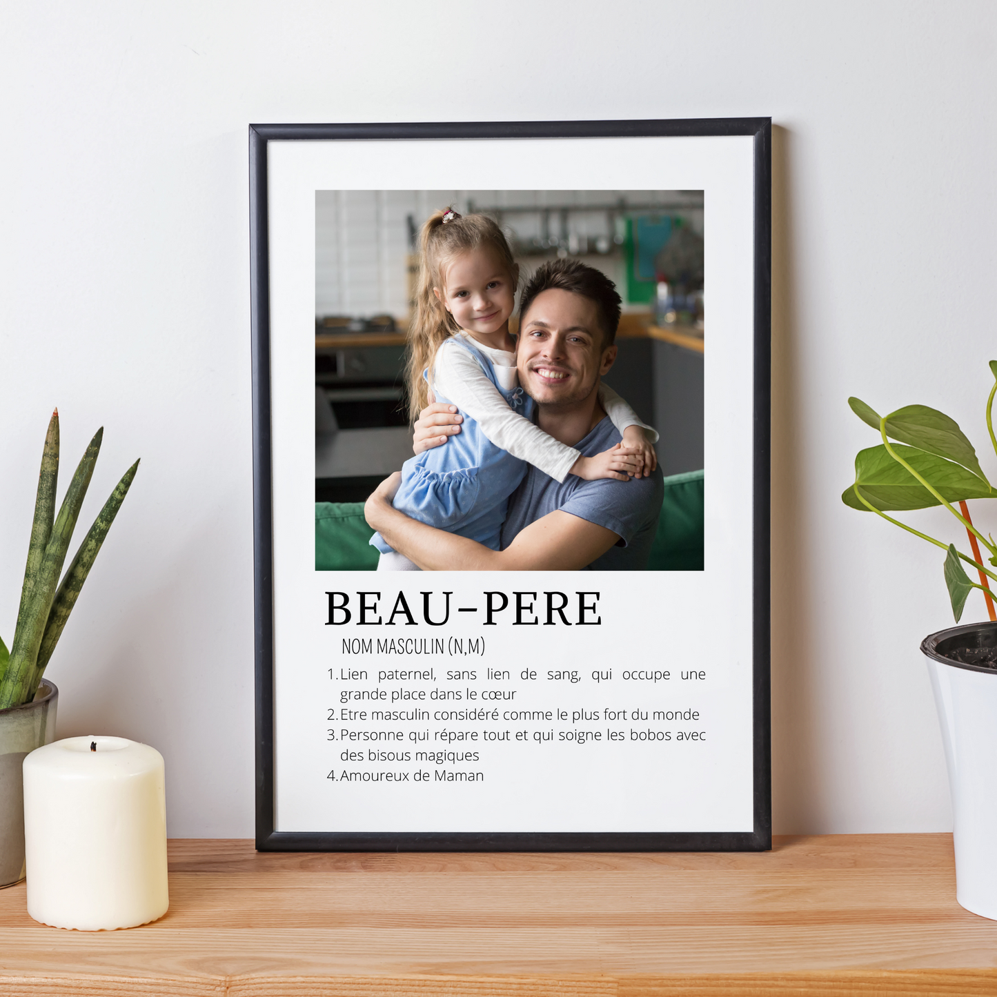 Affiche beau-père personnalisée photos - cadre photo beau-père par Le Temps des Paillettes - Le Temps des Paillettes