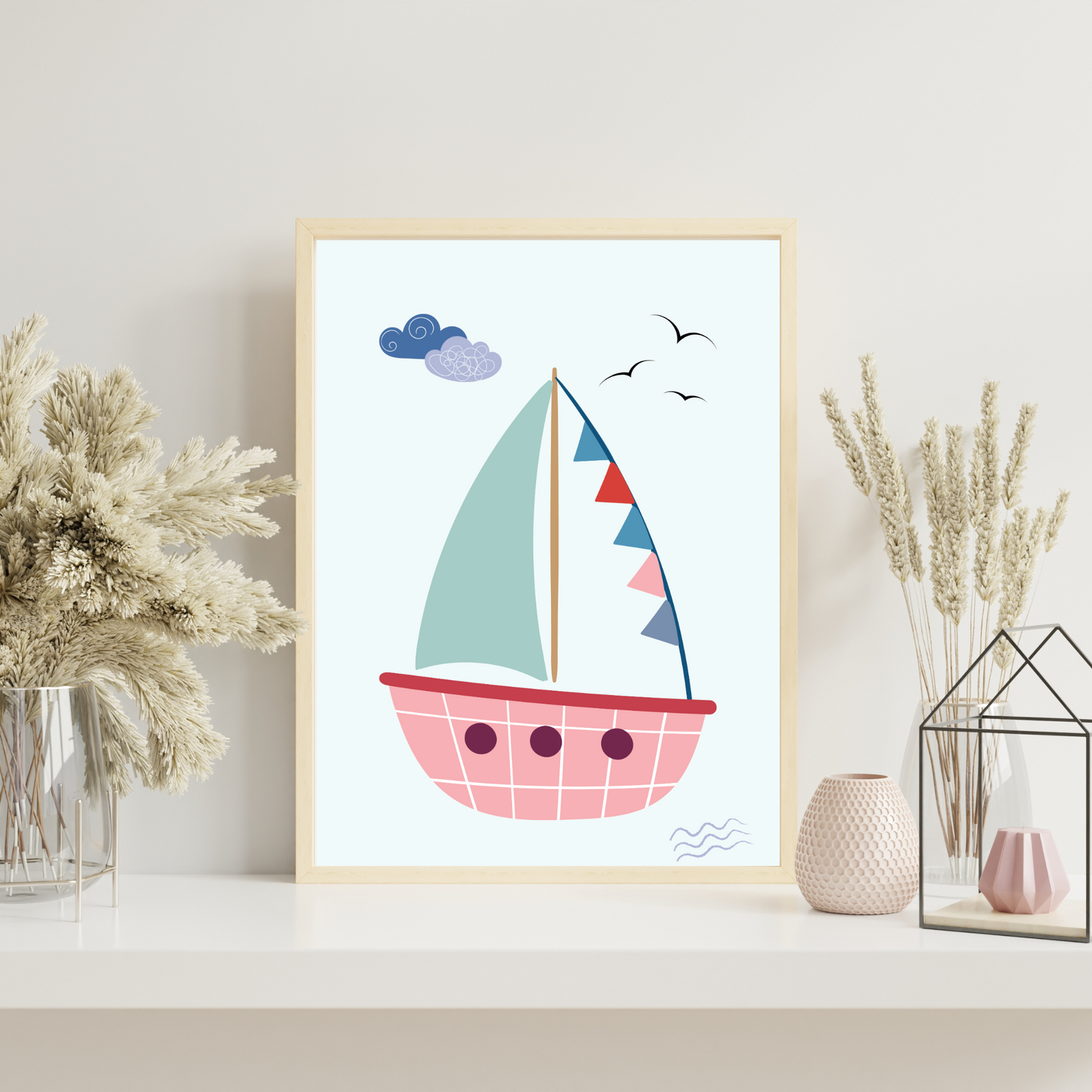Affiches océan enfant - trio prénom baleine raie - Décoration sous l'océan par Le Temps des Paillettes - Le Temps des Paillettes