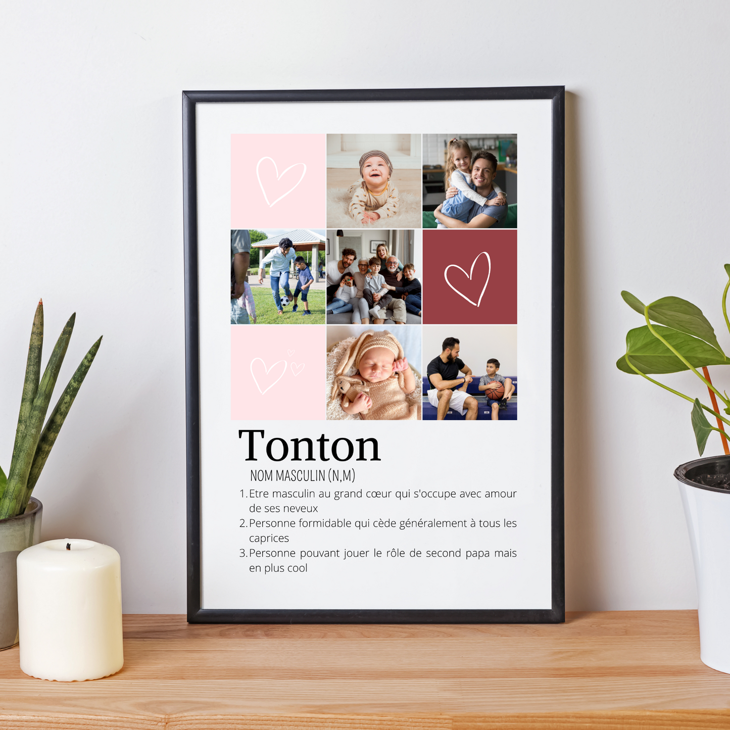 Affiche tonton personnalisée photos - cadeau personnalisé tonton par Le Temps des Paillettes - Le Temps des Paillettes