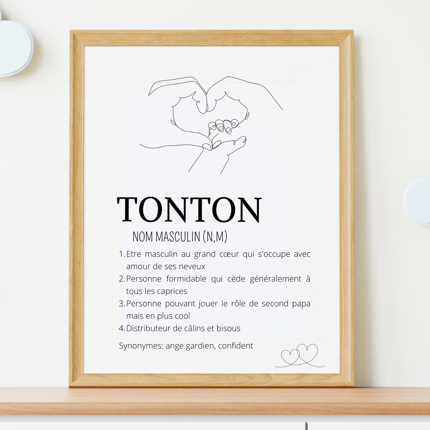 Affiche définition tonton single line - cadeau pour tonton par Le Temps des Paillettes - Le Temps des Paillettes