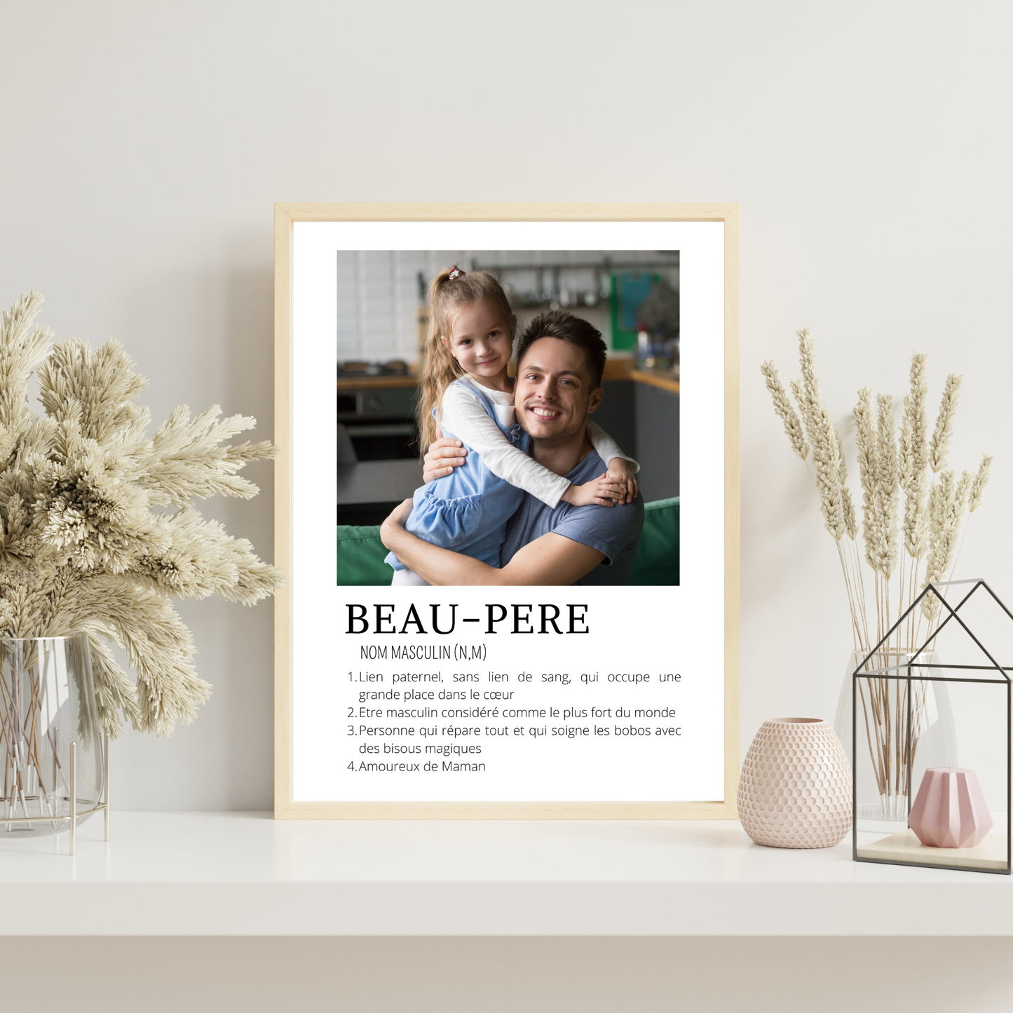 Affiche beau-père personnalisée photos - cadre photo beau-père par Le Temps des Paillettes - Le Temps des Paillettes