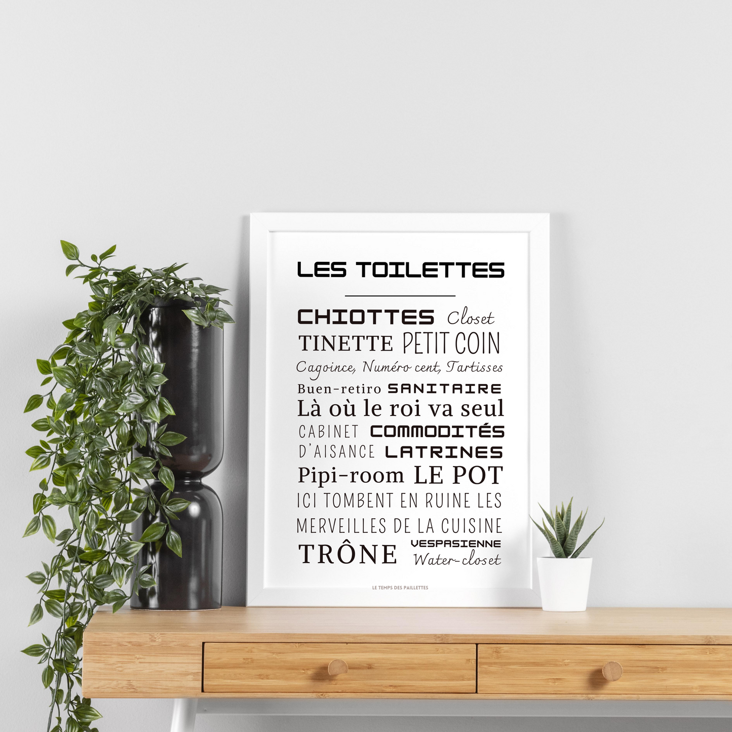 Affiche minimalistes WC et salle de bain - Affiche Les toilettes par Le Temps des Paillettes - Le Temps des Paillettes