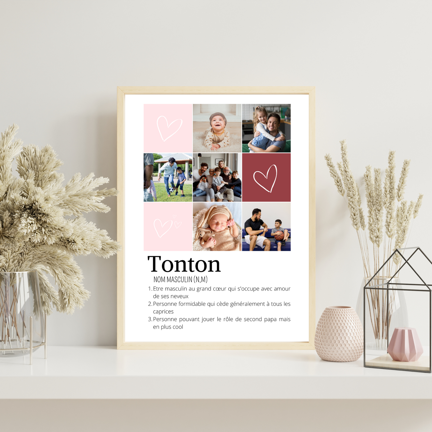 Affiche tonton personnalisée photos - cadeau personnalisé tonton par Le Temps des Paillettes - Le Temps des Paillettes
