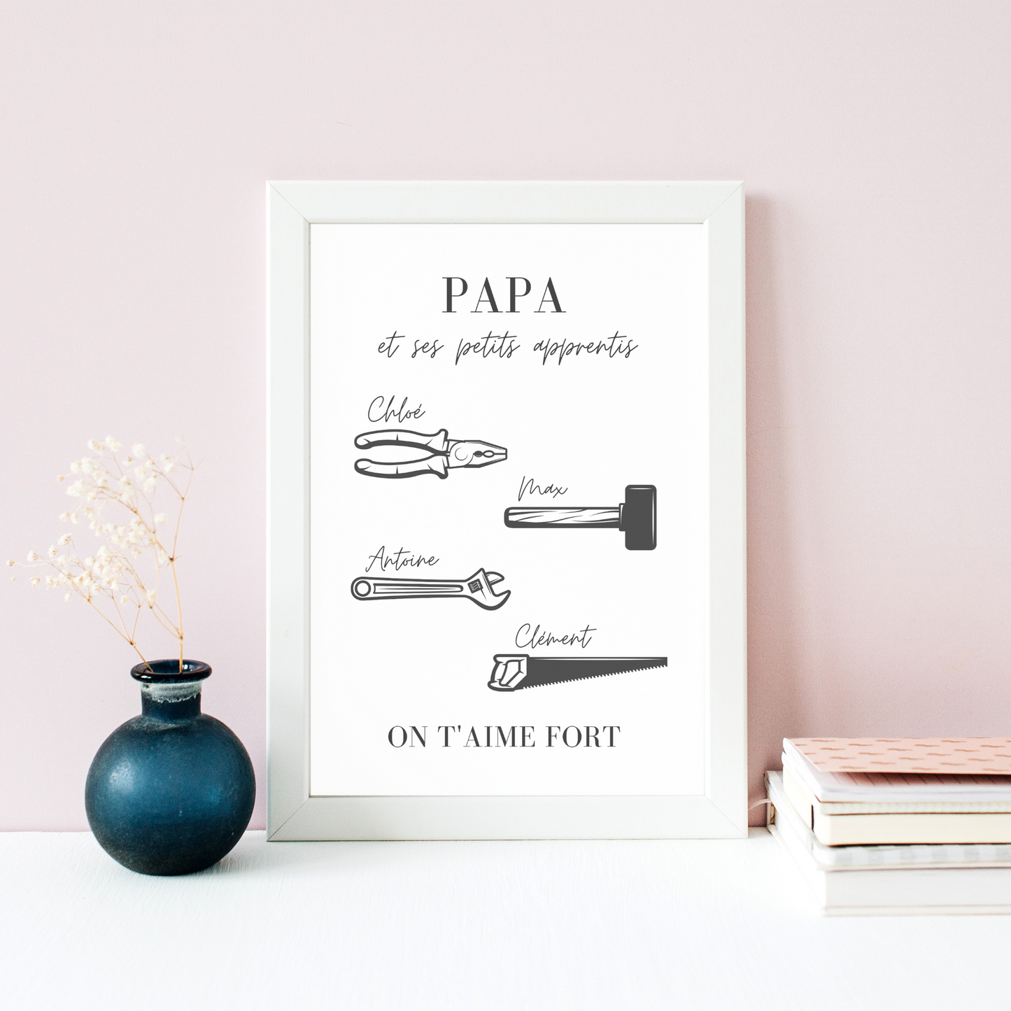 Affiche papa personnalisée - Cadeau papa personnalisée - Cadeau fête des pères par Le Temps des Paillettes - Le Temps des Paillettes