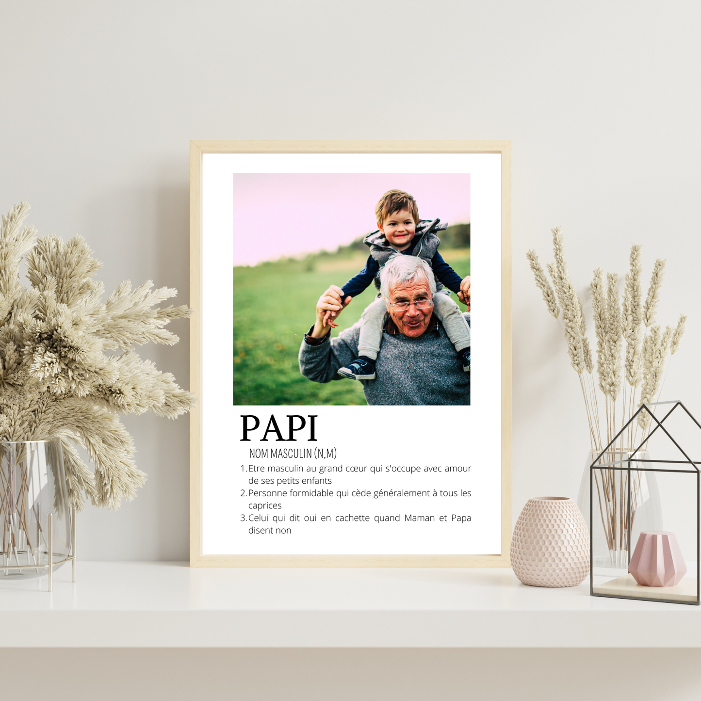 Affiche papi personnalisée photos - cadeau personnalisé papi par Le Temps des Paillettes - Le Temps des Paillettes