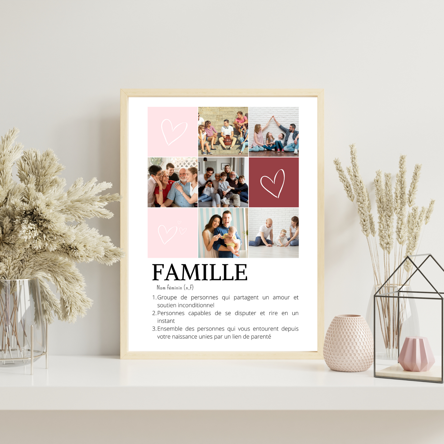 Affiche famille personnalisée photos - cadeau personnalisée pour famille par Le Temps des Paillettes - Le Temps des Paillettes