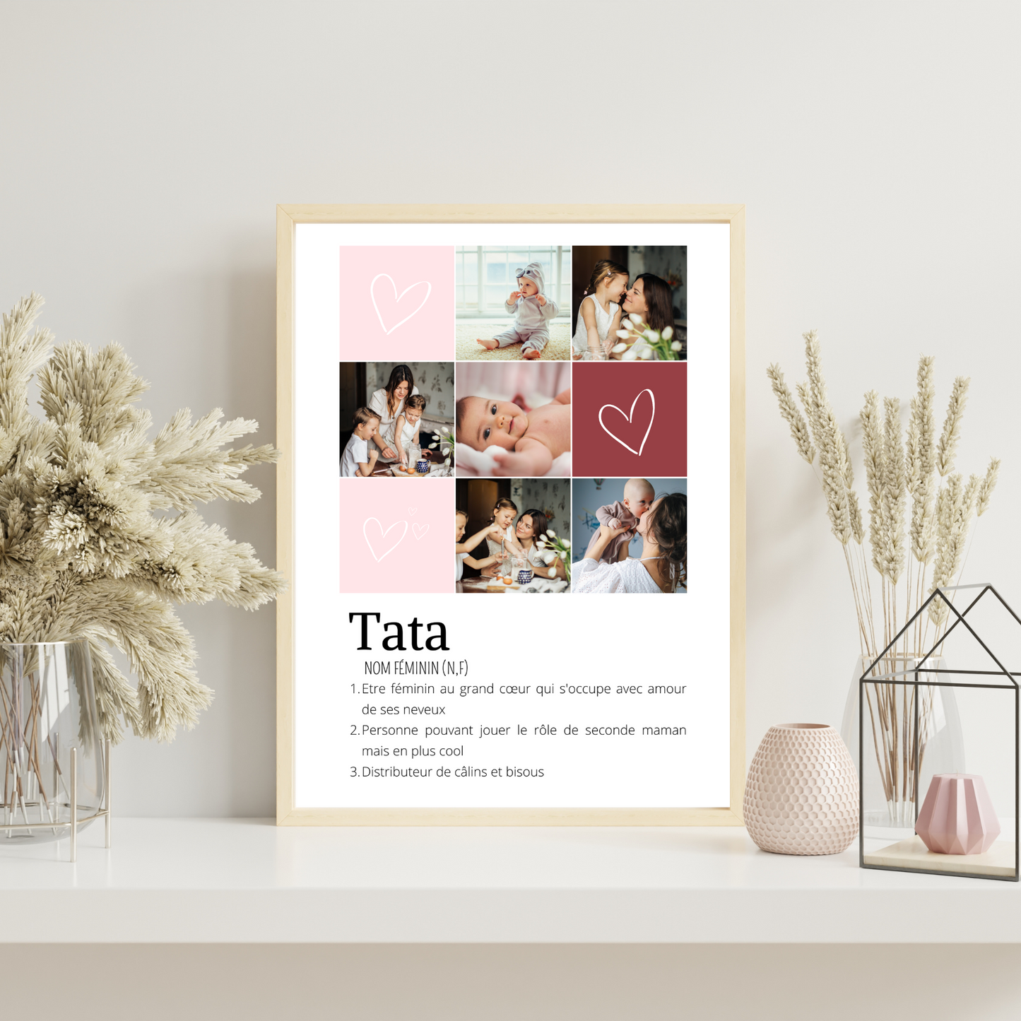 Affiche tata personnalisée photos - cadeau personnalisé tata par Le Temps des Paillettes - Le Temps des Paillettes