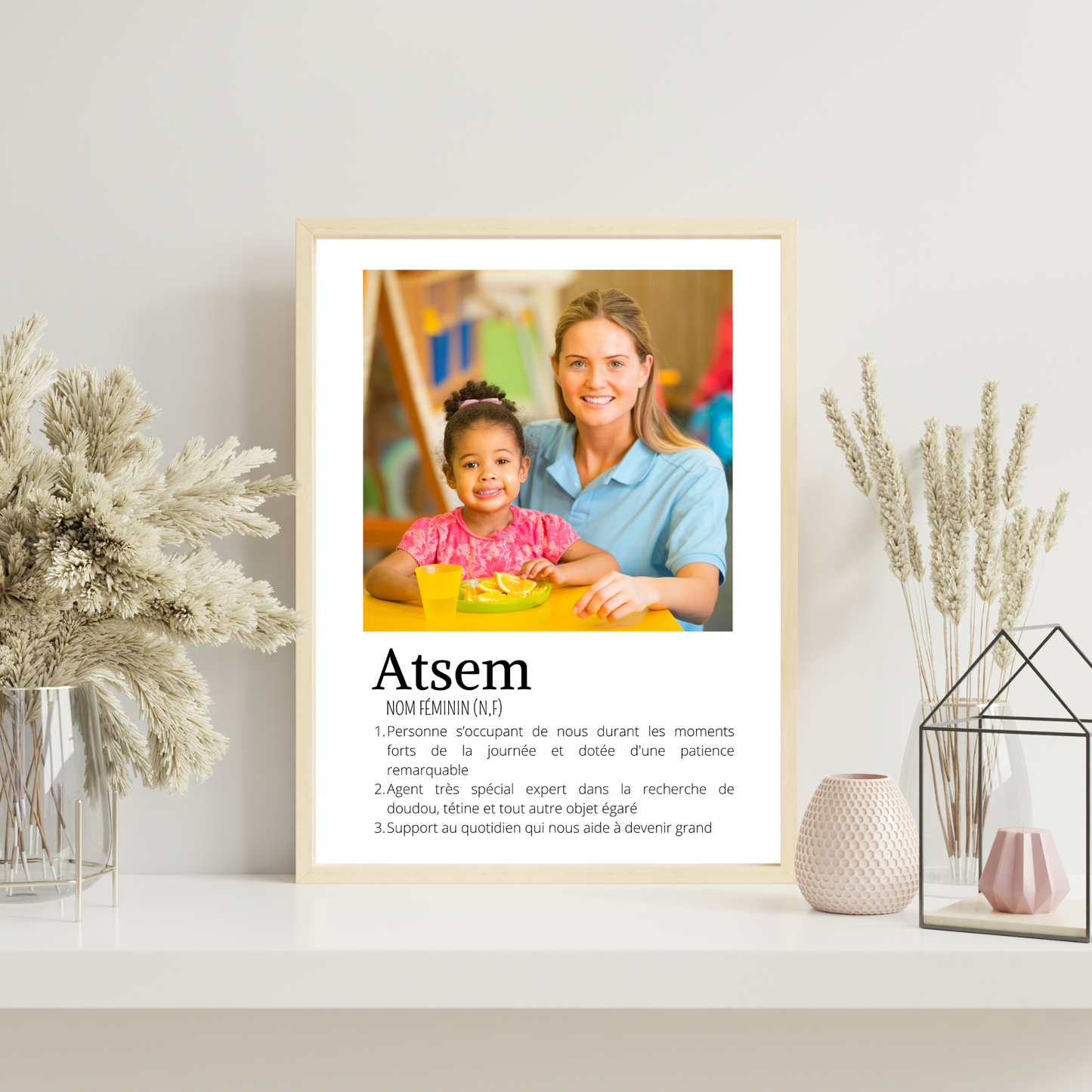 Affiche ATSEM personnalisée photos - cadeau personnalisée ATSEM par Le Temps des Paillettes - Le Temps des Paillettes
