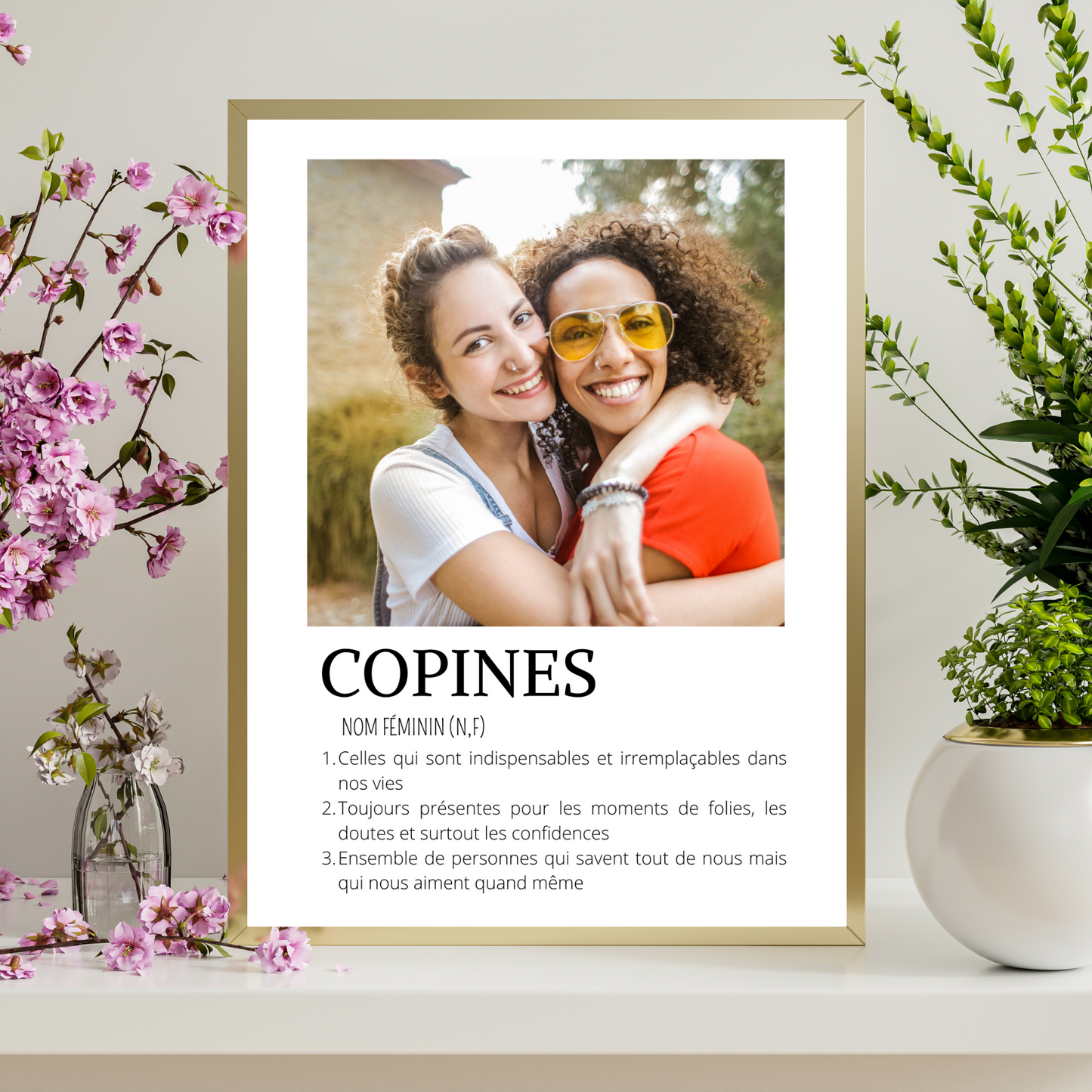 Affiche copines personnalisée photos - cadeau personnalisée BFF Meilleures amies par Le Temps des Paillettes - Le Temps des Paillettes