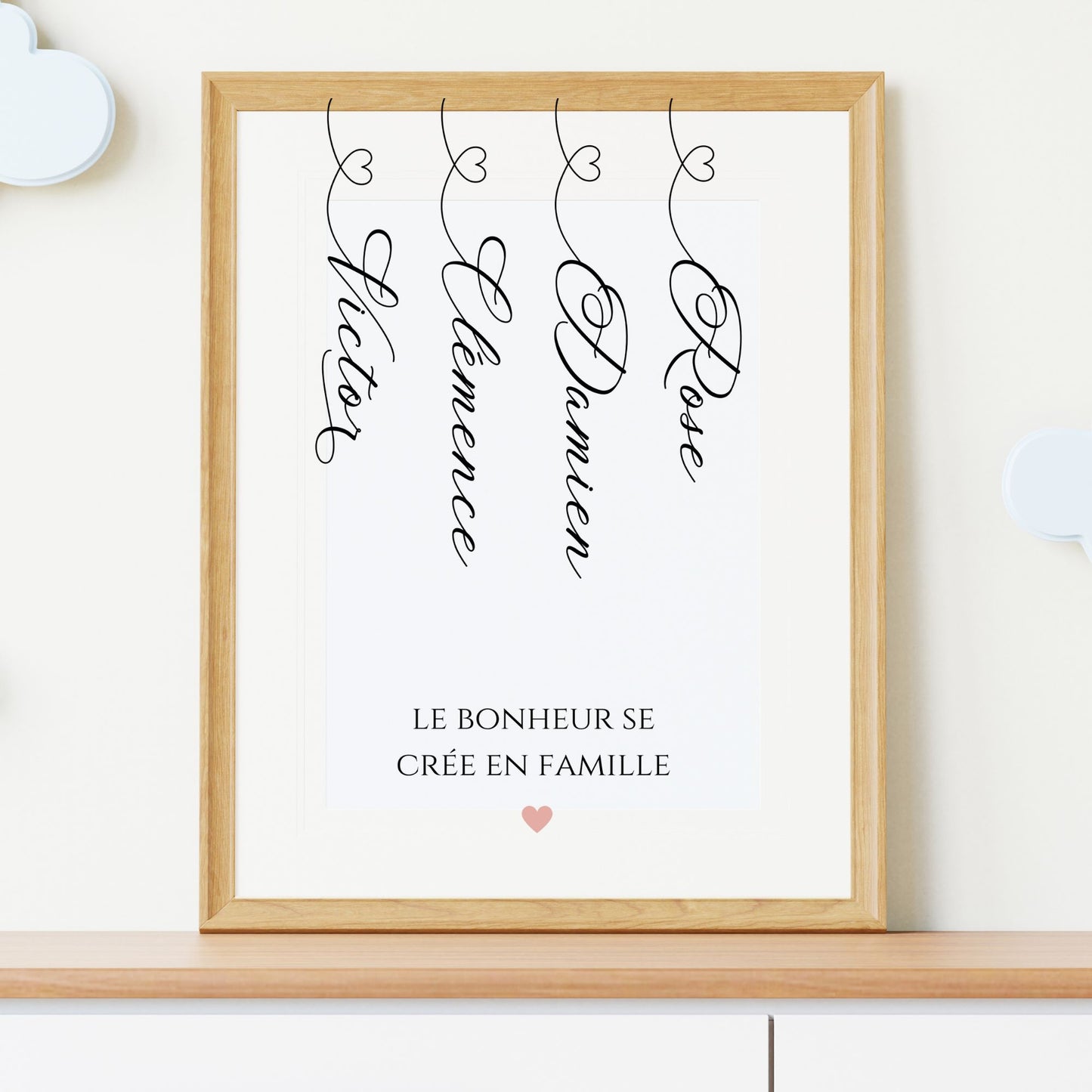 Affiche Famille Prénoms - Affiche Personnalisée Famille par Le Temps des Paillettes - Le Temps des Paillettes