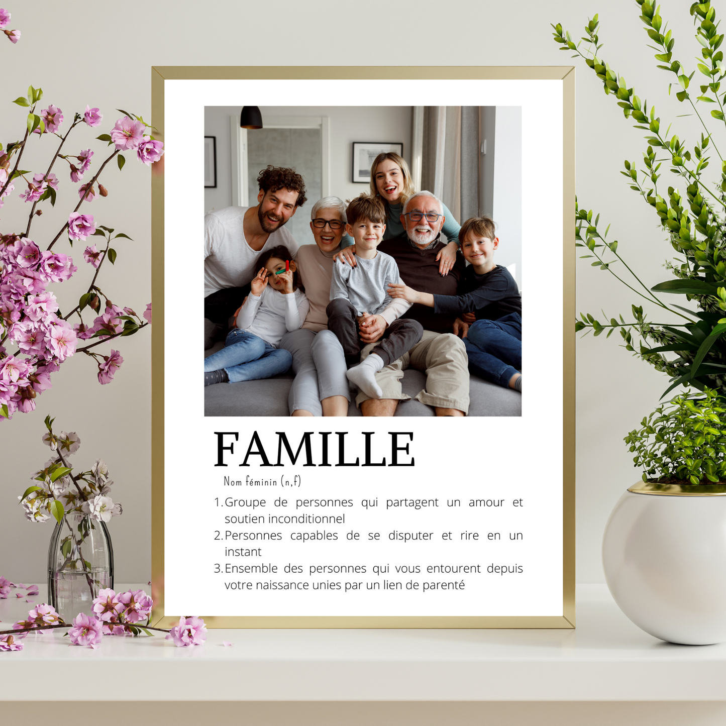 Affiche famille personnalisée photos - cadeau personnalisée pour famille par Le Temps des Paillettes - Le Temps des Paillettes