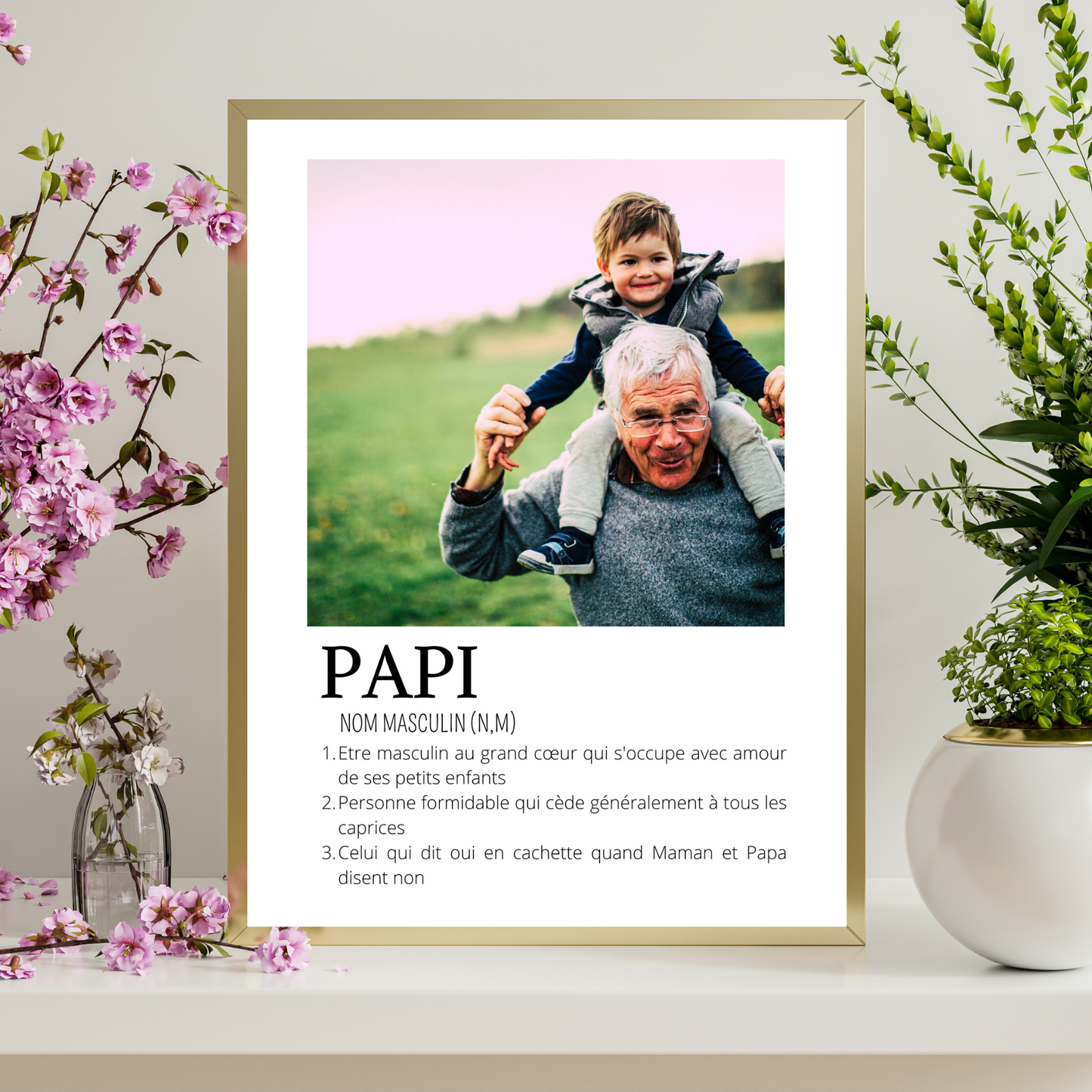 Affiche papi personnalisée photos - cadeau personnalisé papi par Le Temps des Paillettes - Le Temps des Paillettes