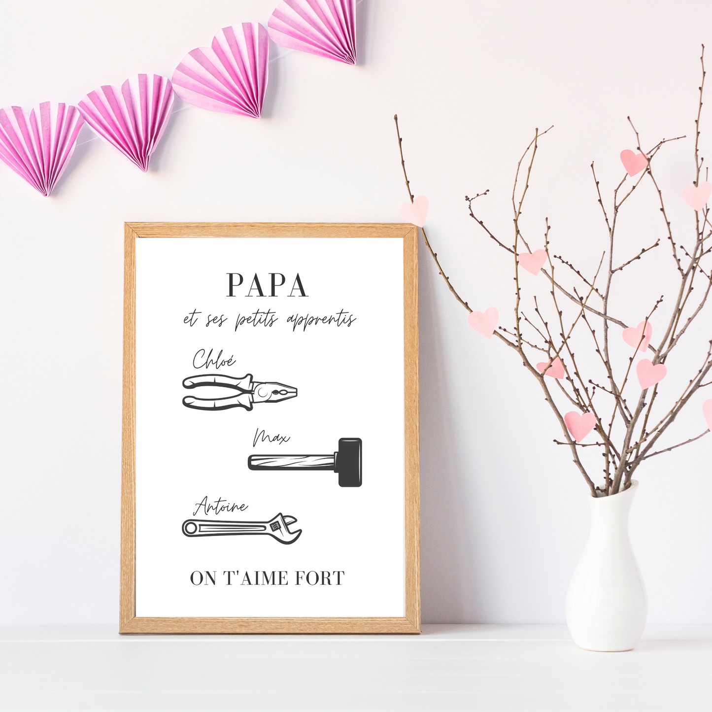 Affiche papa personnalisée - Cadeau papa personnalisée - Cadeau fête des pères par Le Temps des Paillettes - Le Temps des Paillettes