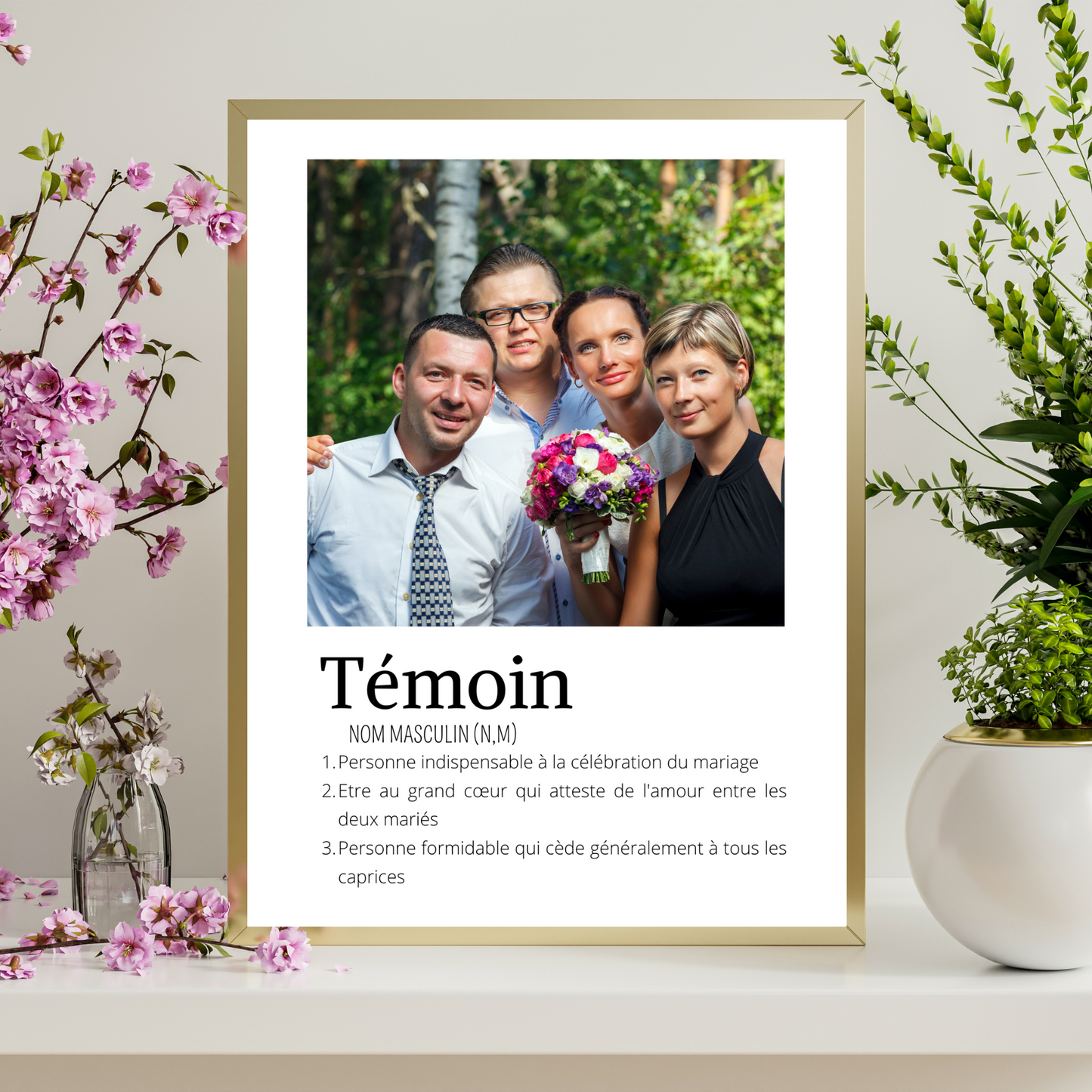 Affiche témoin personnalisée photos - cadeau personnalisé témoin par Le Temps des Paillettes - Le Temps des Paillettes