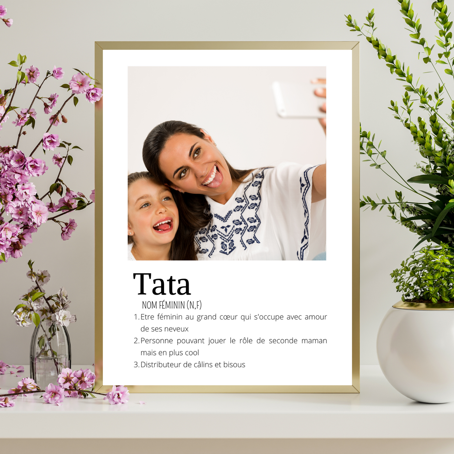 Affiche tata personnalisée photos - cadeau personnalisé tata par Le Temps des Paillettes - Le Temps des Paillettes