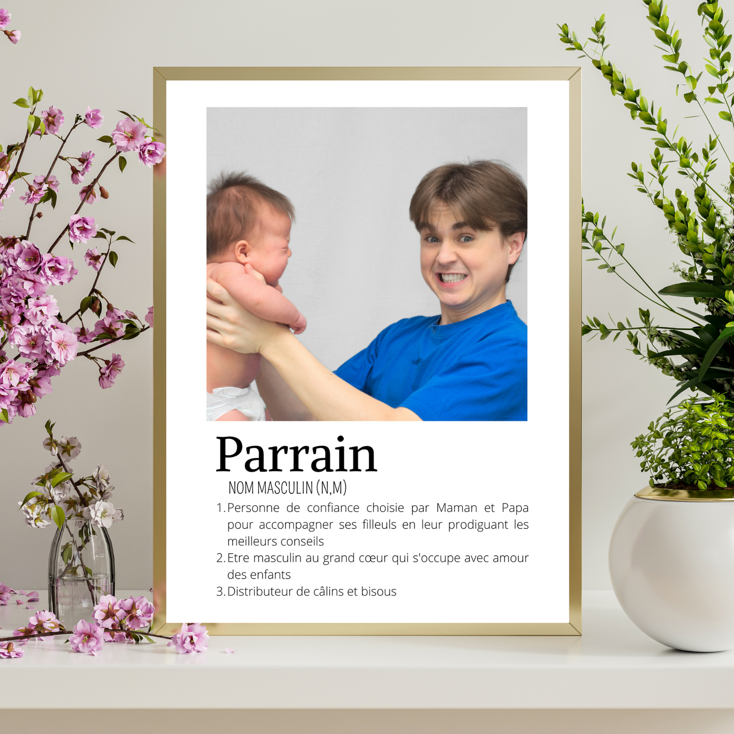 Affiche parrain personnalisée photos - cadeau personnalisé parrain par Le Temps des Paillettes - Le Temps des Paillettes