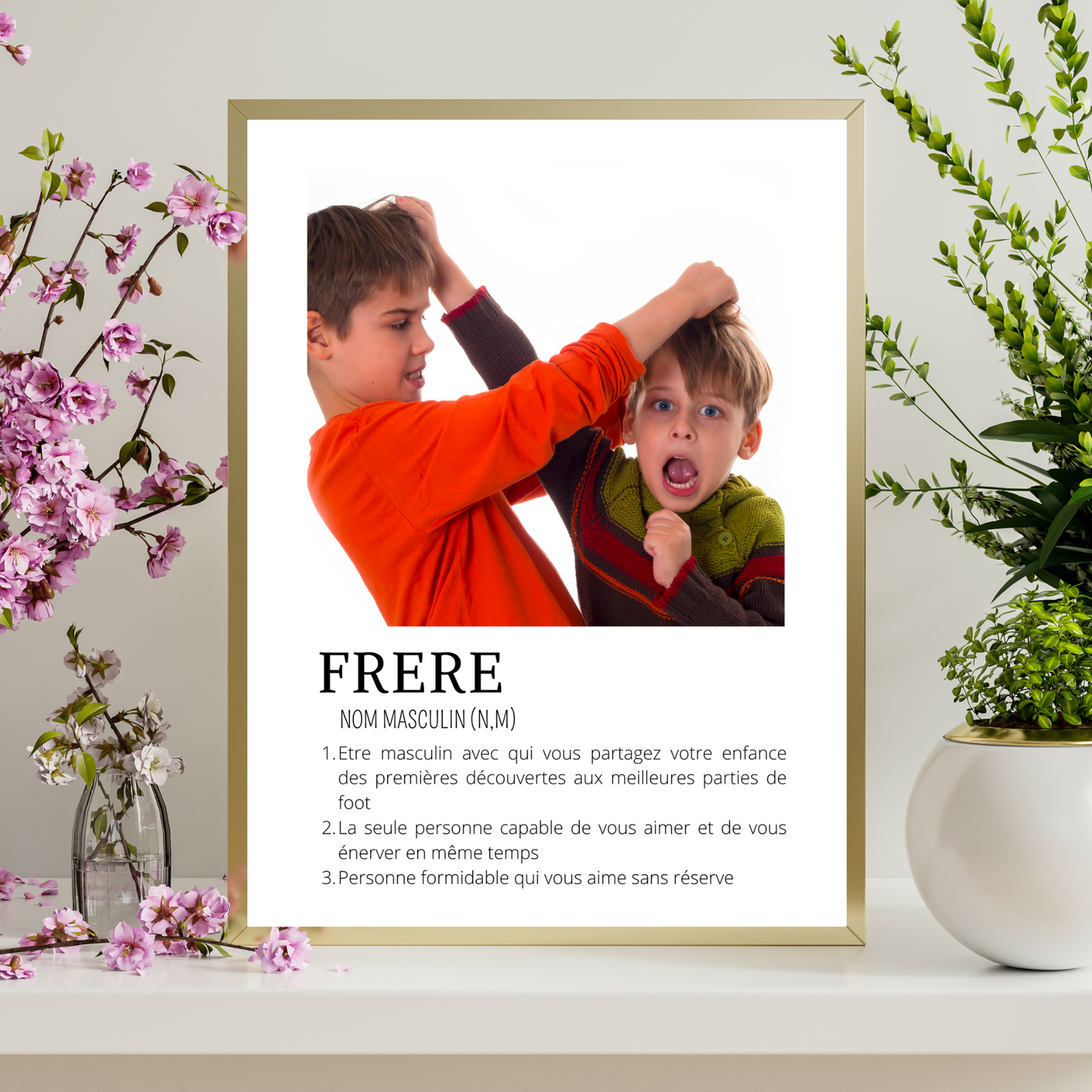 Affiche frère personnalisée photos - cadeau personnalisée frère bro par Le Temps des Paillettes - Le Temps des Paillettes