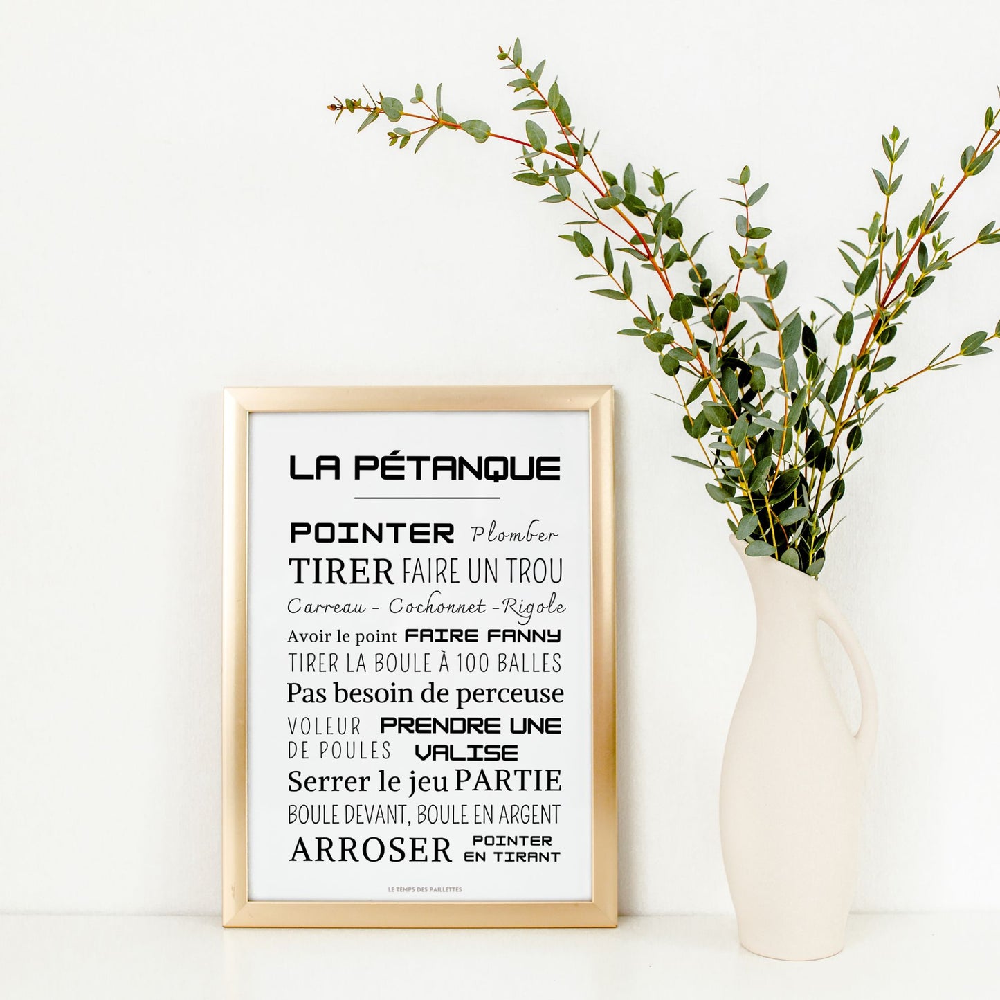 Affiche pétanque - Affiche mots et expressions de pétanque - Poster sport par Le Temps des Paillettes - Le Temps des Paillettes