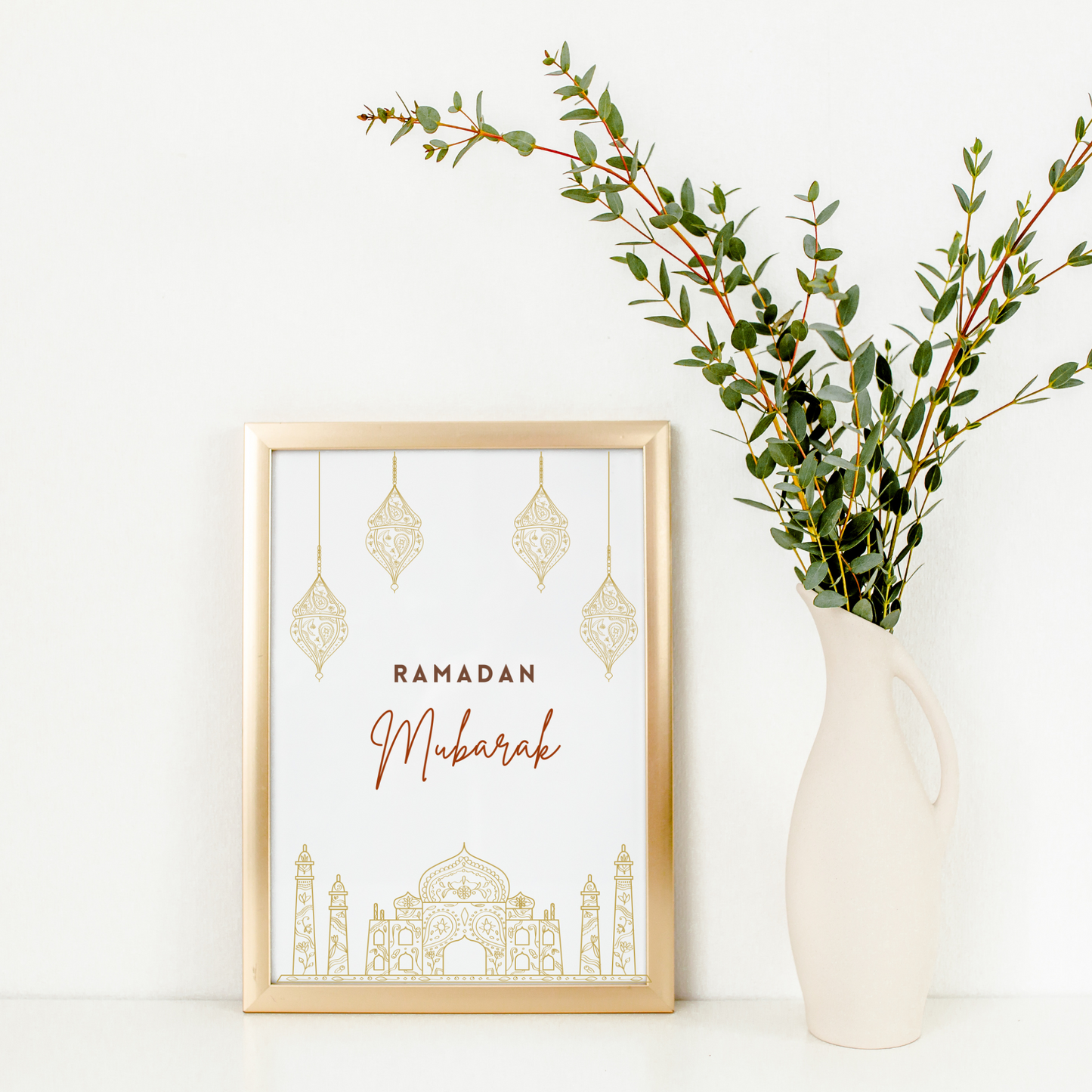 Affiche ramadan mubarak - affiche minimaliste islam par Le Temps des Paillettes - Le Temps des Paillettes