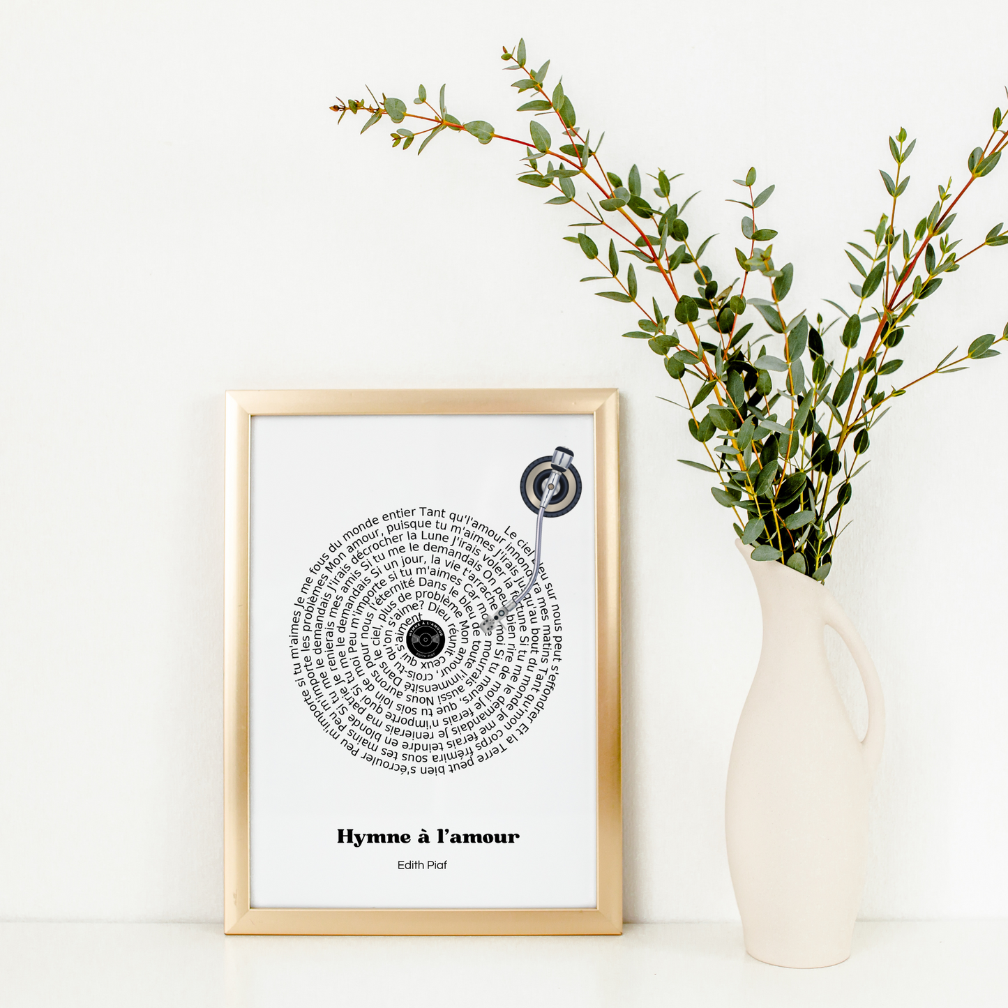 Affiche de paroles de vinyle personnalisée, affiche musicale personnalisée, cadeau de musique par Le Temps des Paillettes