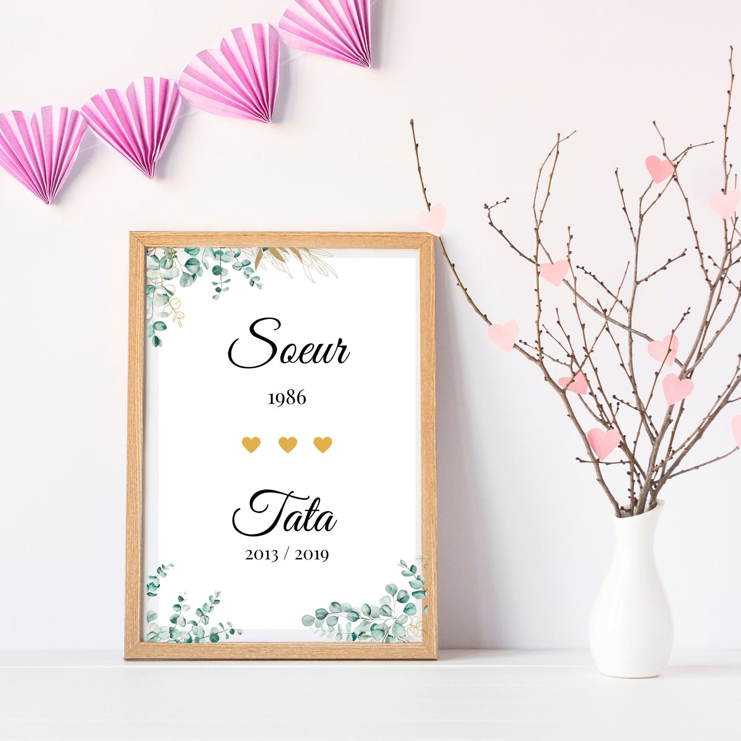 Affiche sœur tata personnalisée - cadeau annonce de grossesse tata par Le Temps des Paillettes - Le Temps des Paillettes