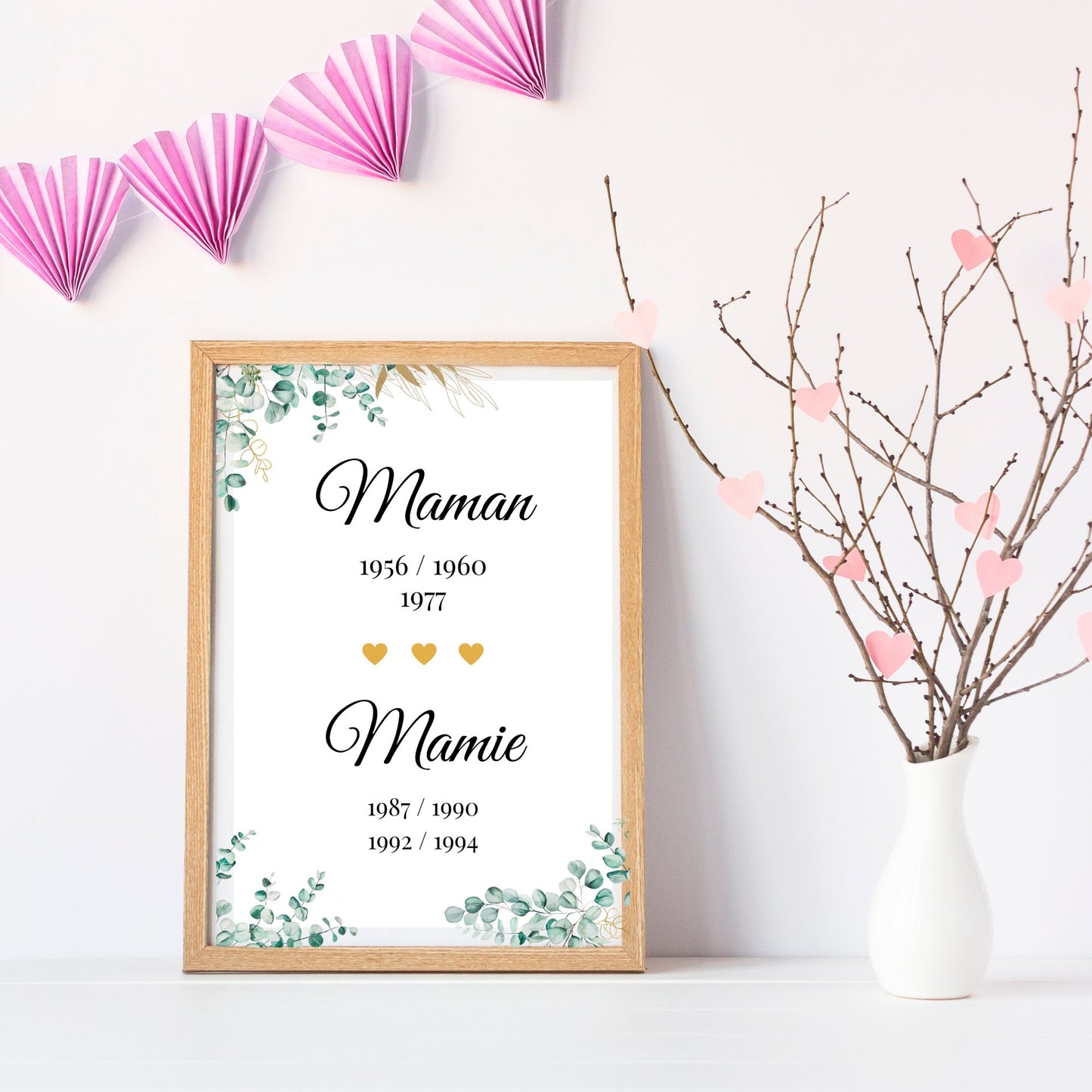Affiche mamie personnalisée - fête des grands mères - cadeau annonce de grossesse mamie par Le Temps des Paillettes - Le Temps des Paillettes