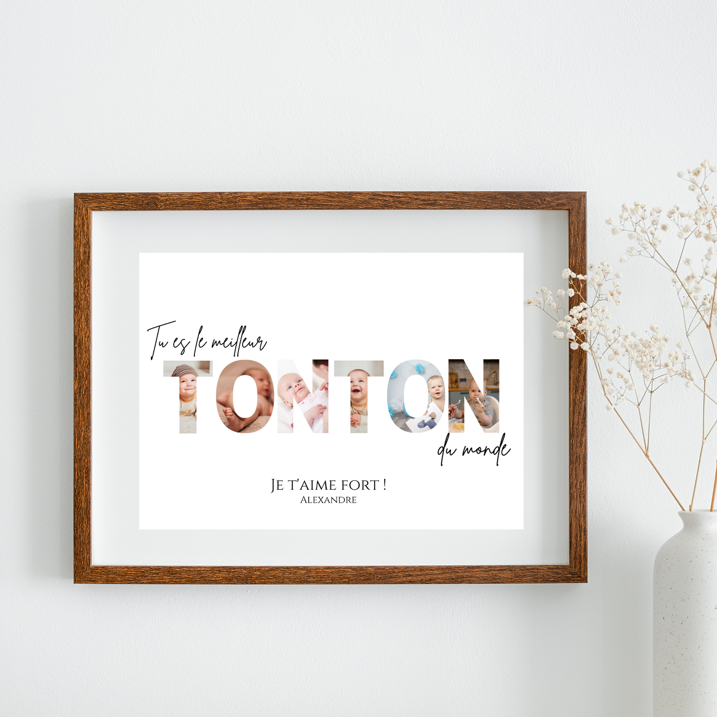 Affiche tonton personnalisée photos - cadeau personnalisé tonton par Le Temps des Paillettes - Le Temps des Paillettes