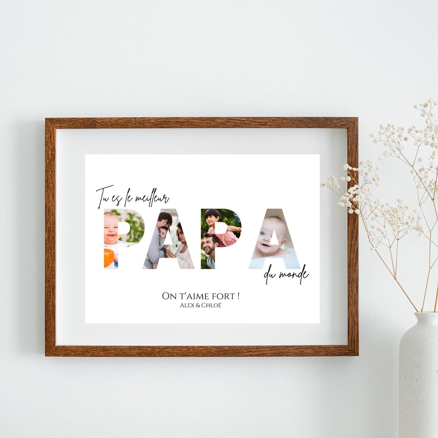 Affiche papa personnalisée photos - cadeau personnalisé papa par Le Temps des Paillettes - Le Temps des Paillettes
