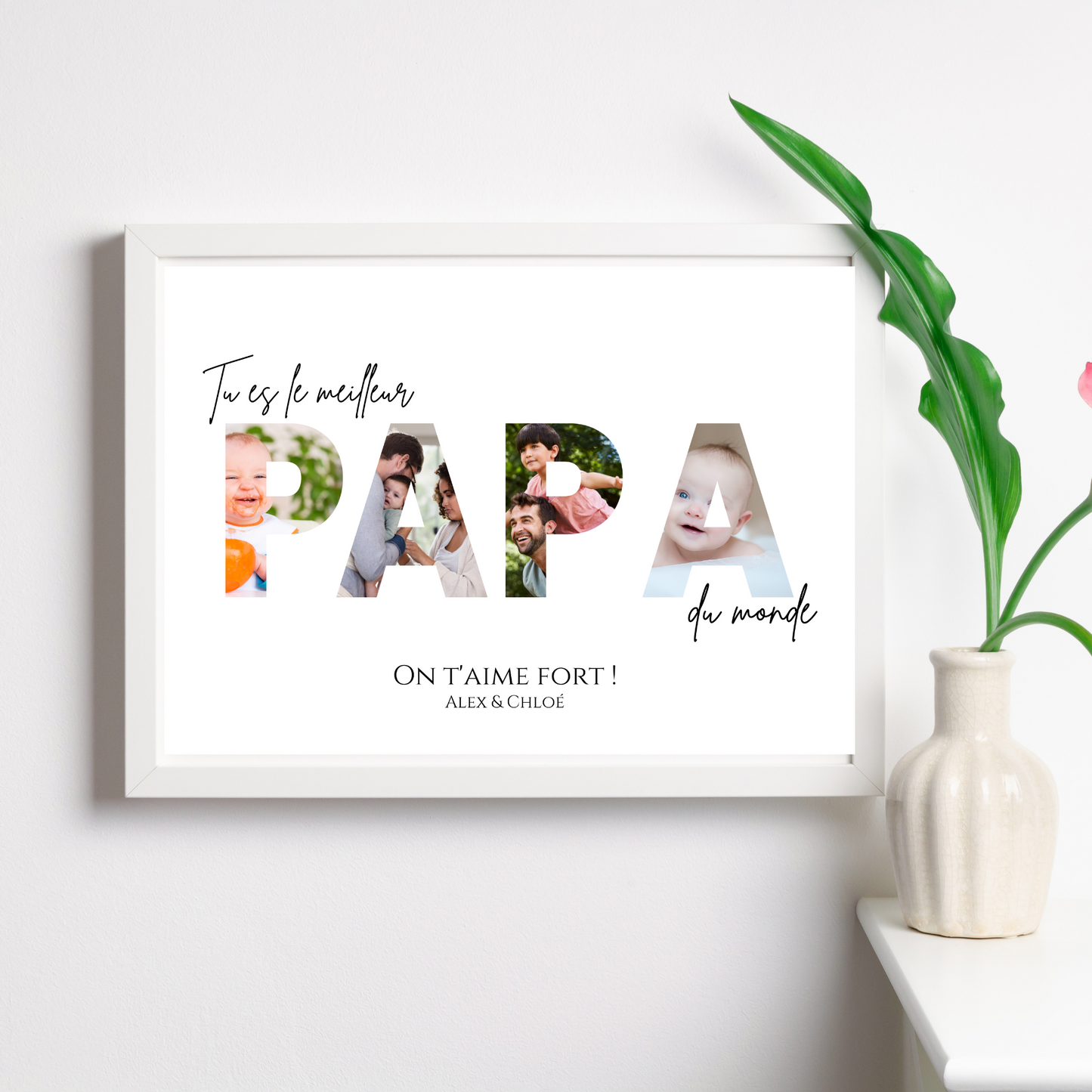 Affiche papa personnalisée photos - cadeau personnalisé papa par Le Temps des Paillettes - Le Temps des Paillettes