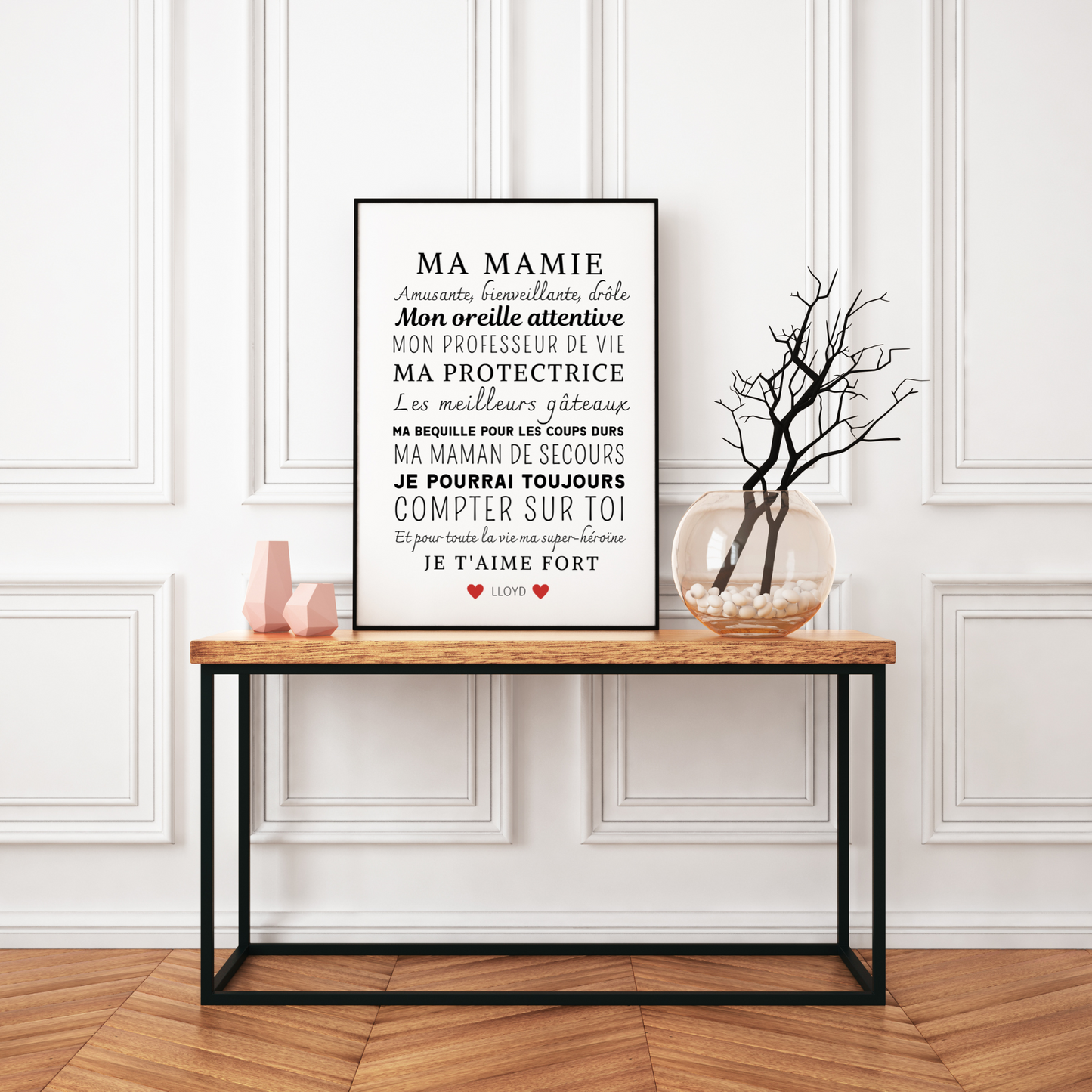 Affiche mamie personnalisée - cadeau noel mamie - Affiche pour grand-mère par Le Temps des Paillettes - Le Temps des Paillettes