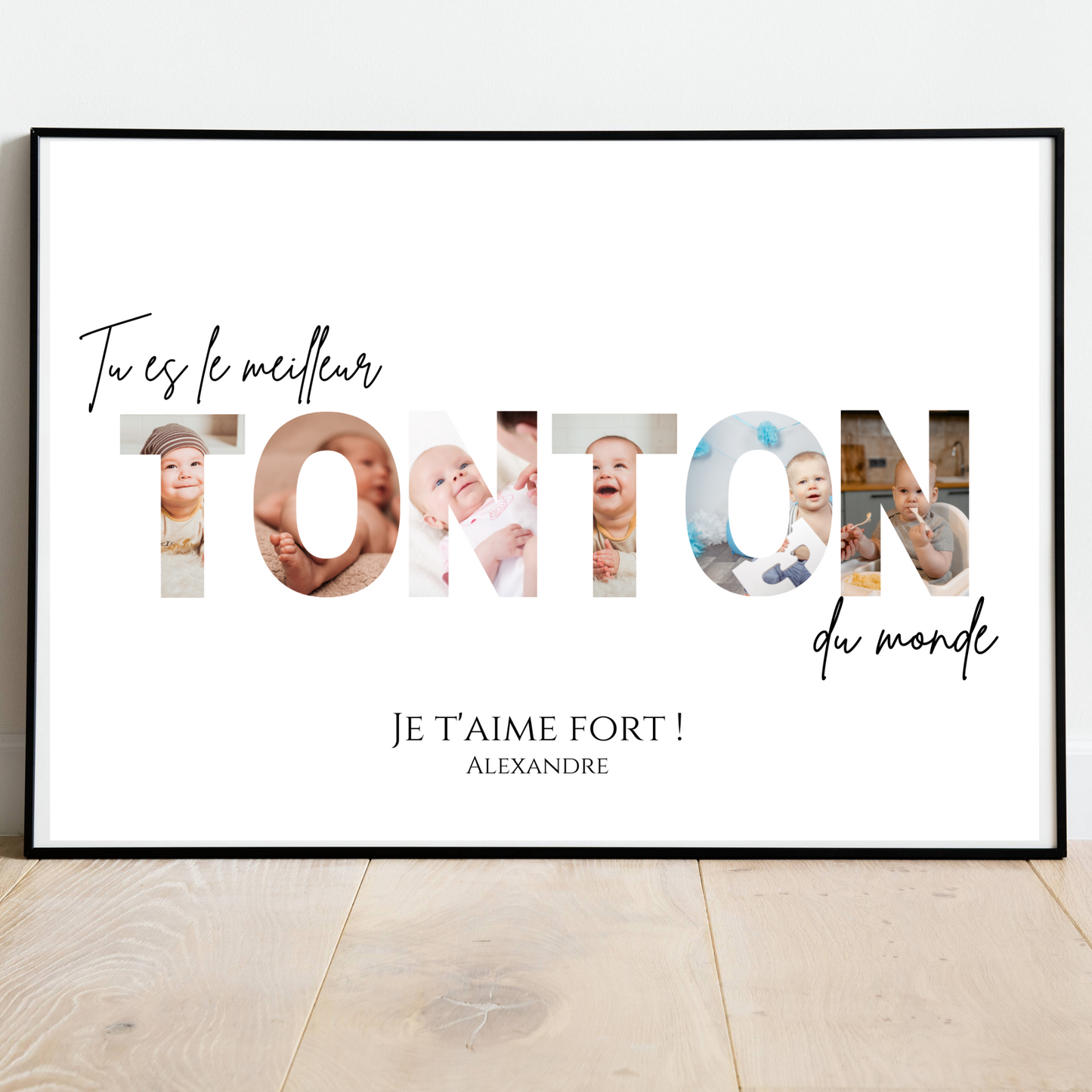 Affiche tonton personnalisée photos - cadeau personnalisé tonton par Le Temps des Paillettes - Le Temps des Paillettes