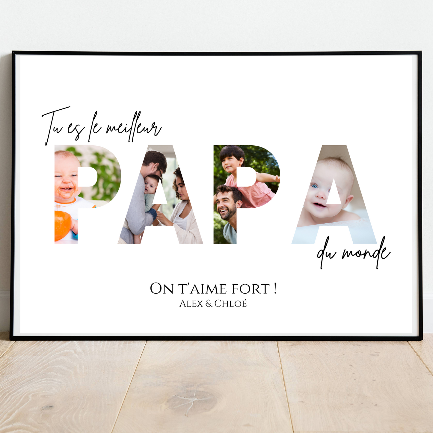 Affiche papa personnalisée photos - cadeau personnalisé papa par Le Temps des Paillettes - Le Temps des Paillettes