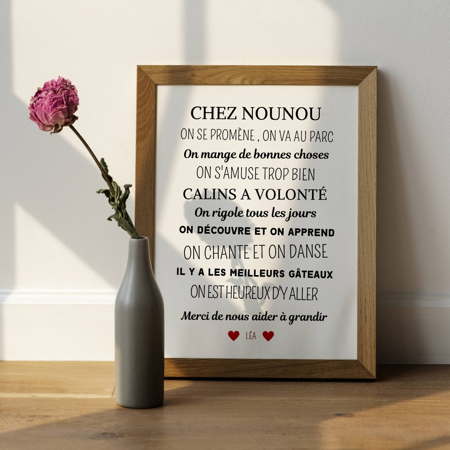 Affiche chez nounou personnalisé - Poster merci nounou - Cadeau personnalisé nounou par Le Temps des Paillettes - Le Temps des Paillettes