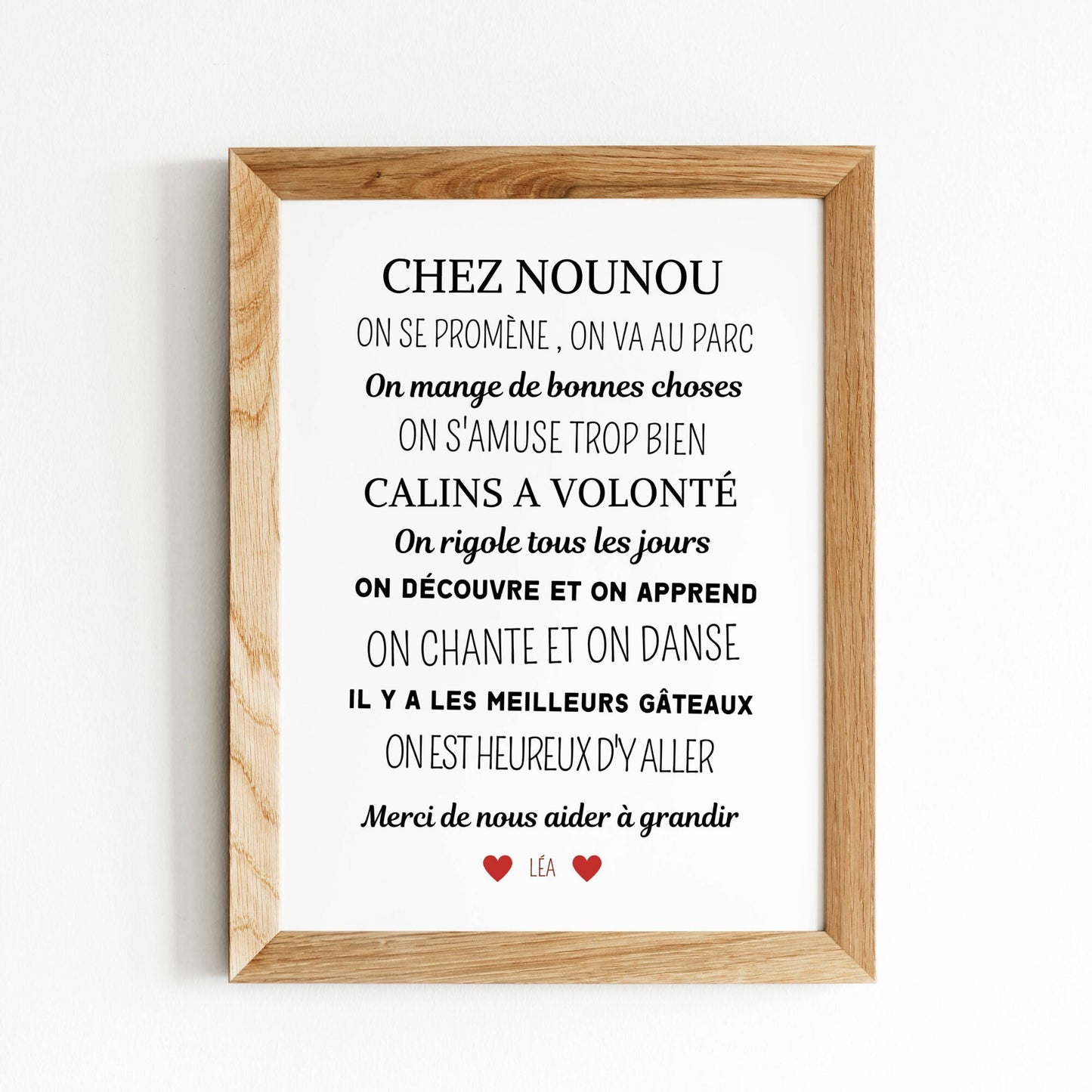 Affiche chez nounou personnalisé - Poster merci nounou - Cadeau personnalisé nounou par Le Temps des Paillettes - Le Temps des Paillettes