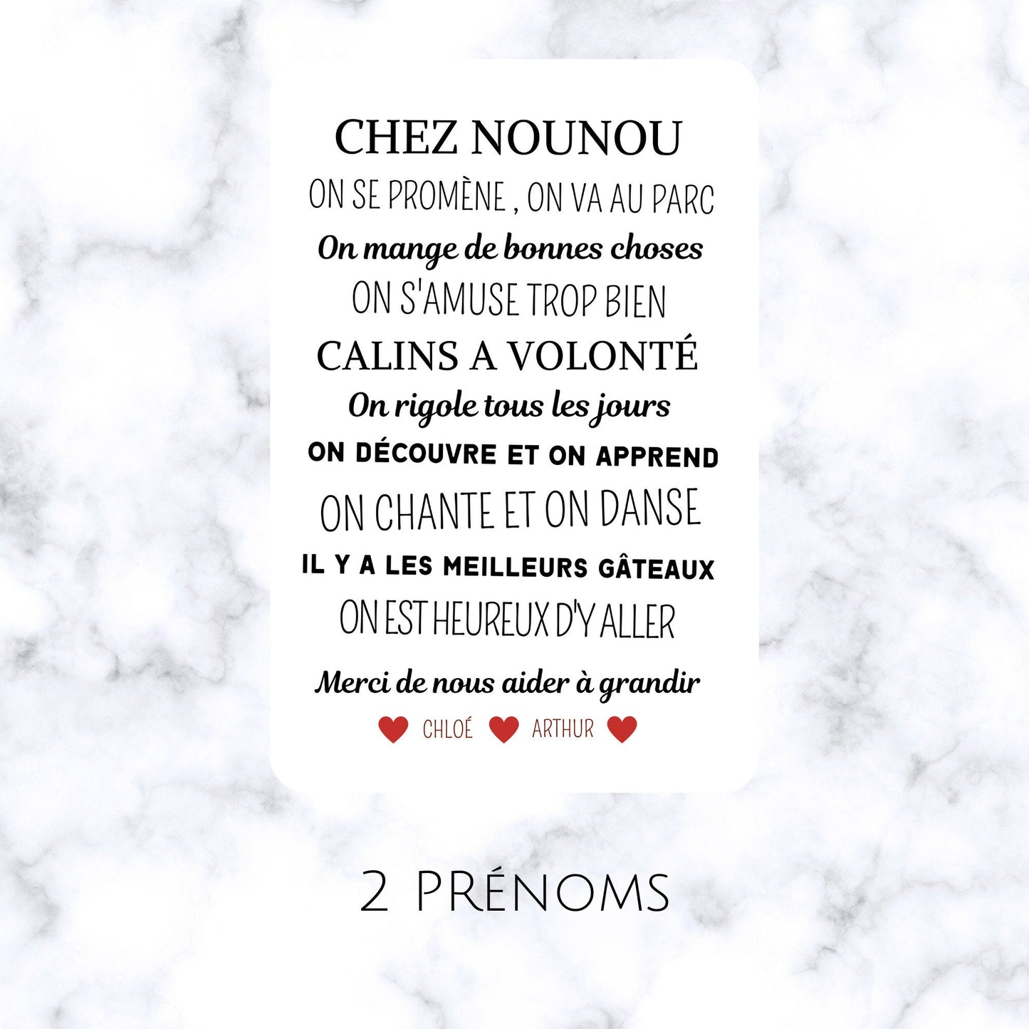 Affiche chez nounou personnalisé - Poster merci nounou - Cadeau personnalisé nounou par Le Temps des Paillettes - Le Temps des Paillettes