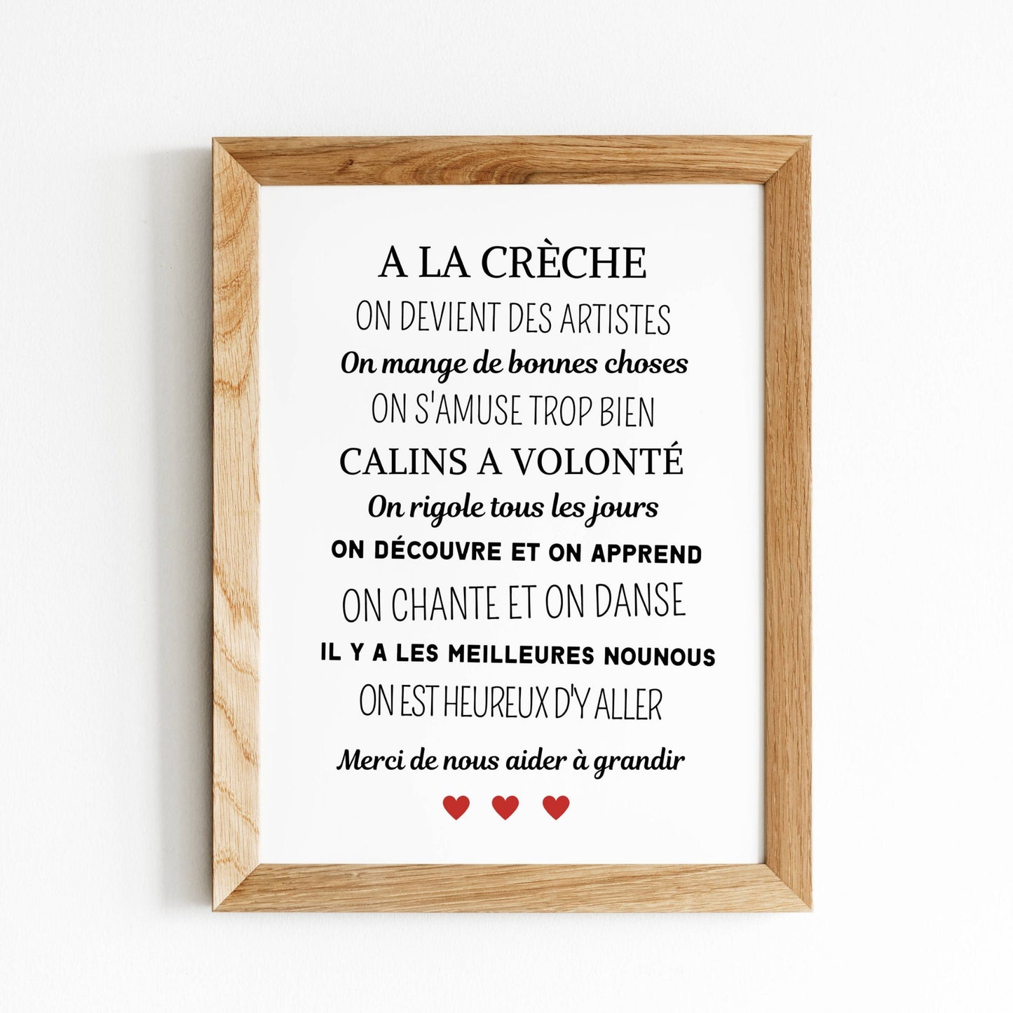 Affiche A la crèche - poster décoration crèche - Cadeau crèche - Merci crèche par Le Temps des Paillettes - Le Temps des Paillettes