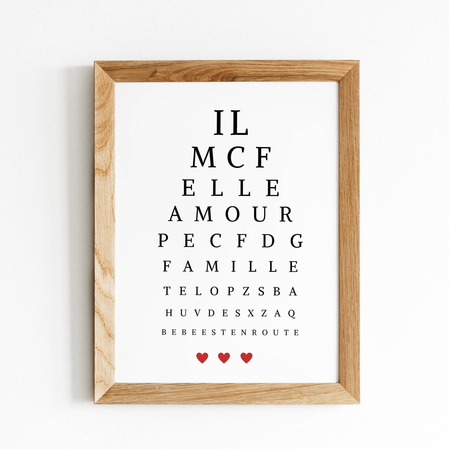 Affiche annonce grossesse Test de vue - Message test d'acuité - "bébé est en route" par Le Temps des Paillettes - Le Temps des Paillettes