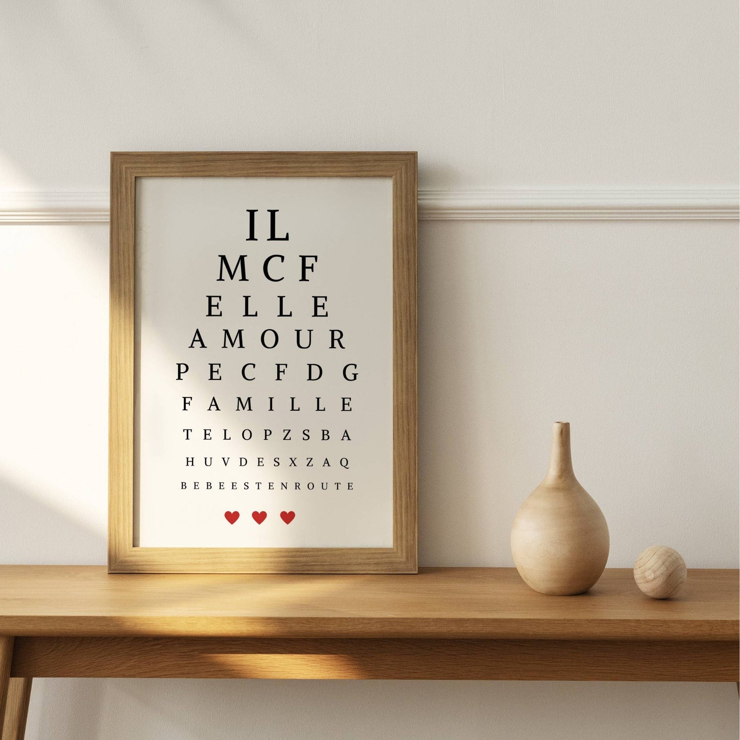 Affiche annonce grossesse Test de vue - Message test d'acuité - "bébé est en route" par Le Temps des Paillettes - Le Temps des Paillettes
