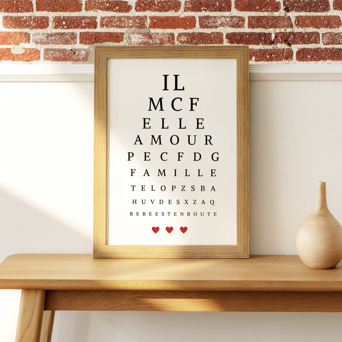 Affiche annonce grossesse Test de vue - Message test d'acuité - "bébé est en route" par Le Temps des Paillettes - Le Temps des Paillettes