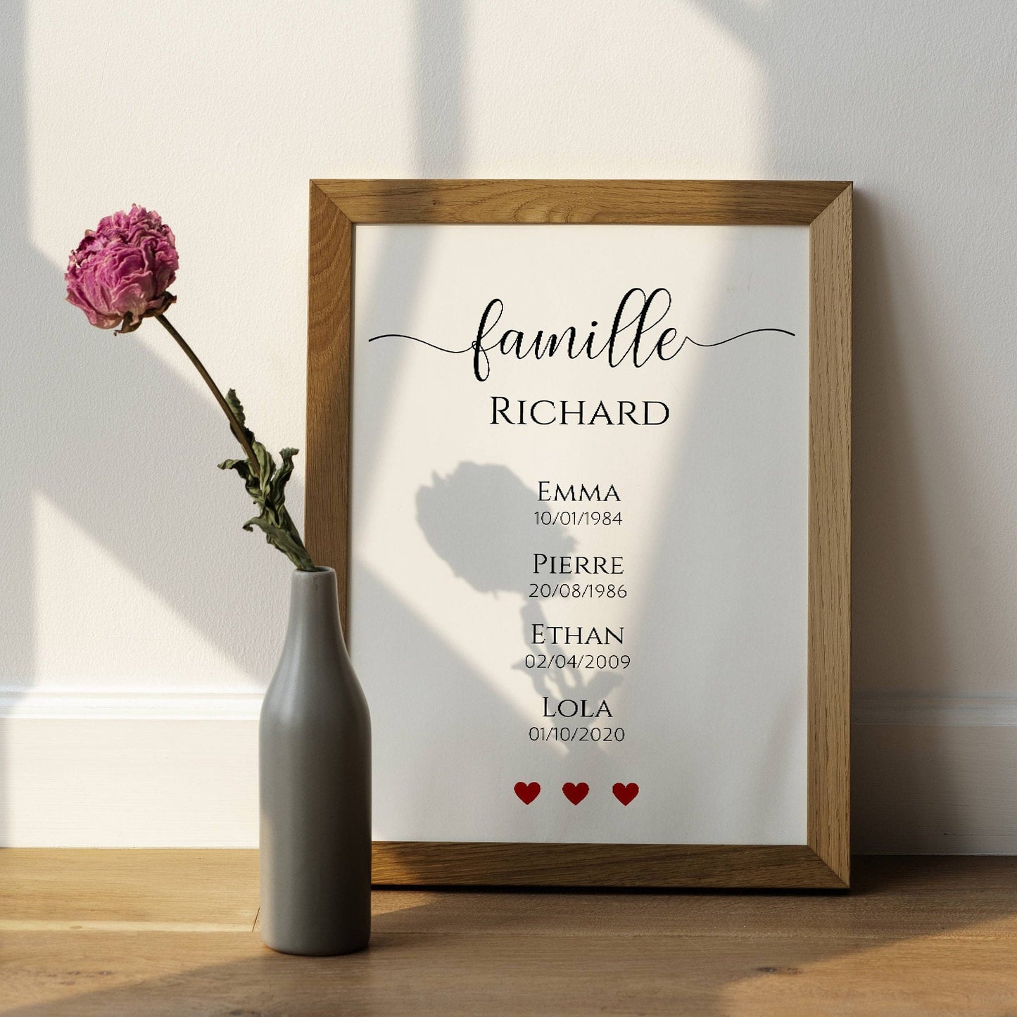 Affiche nom de famille personnalisé - Affiche famille personnalisée - Poster portrait de famille par Le Temps des Paillettes - Le Temps des Paillettes