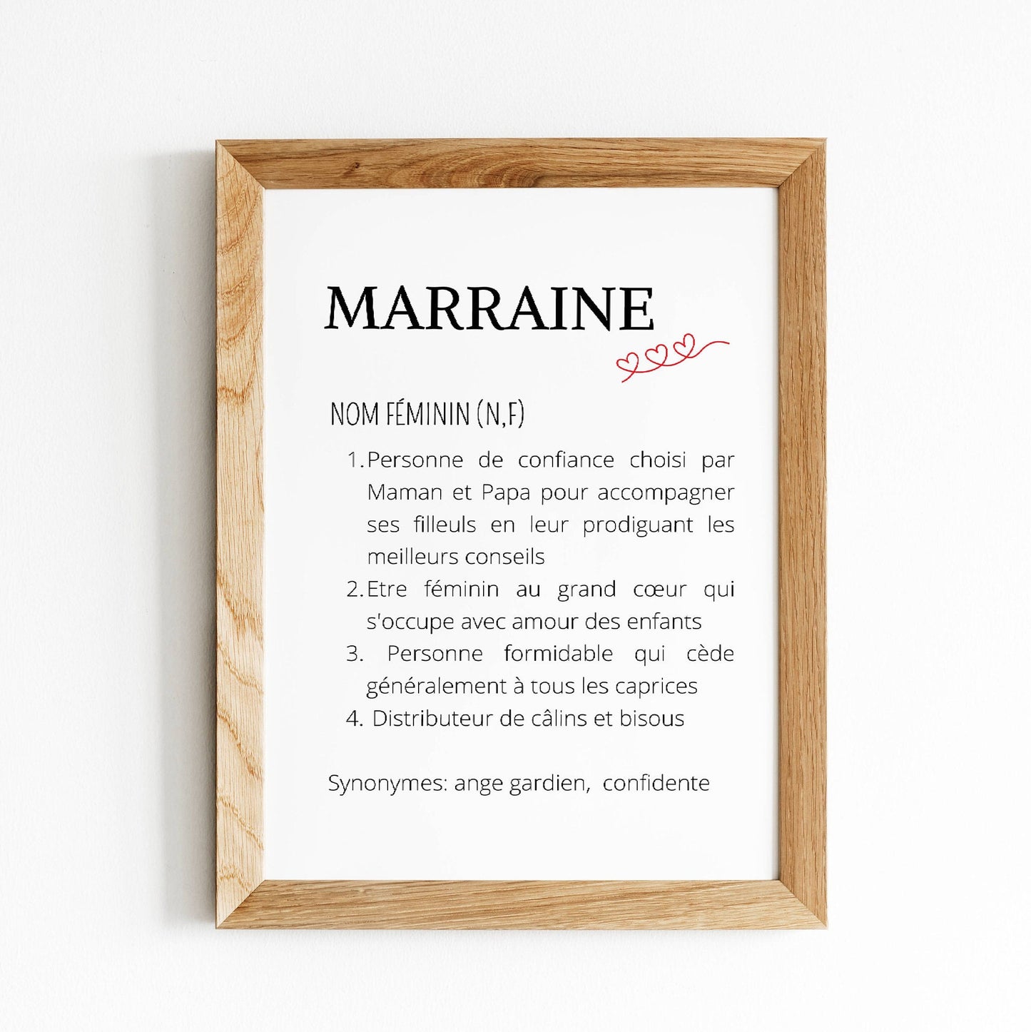 Affiche définition marraine personnalisée - demande marraine personnalisée - affiche marraine par Le Temps des Paillettes - Le Temps des Paillettes