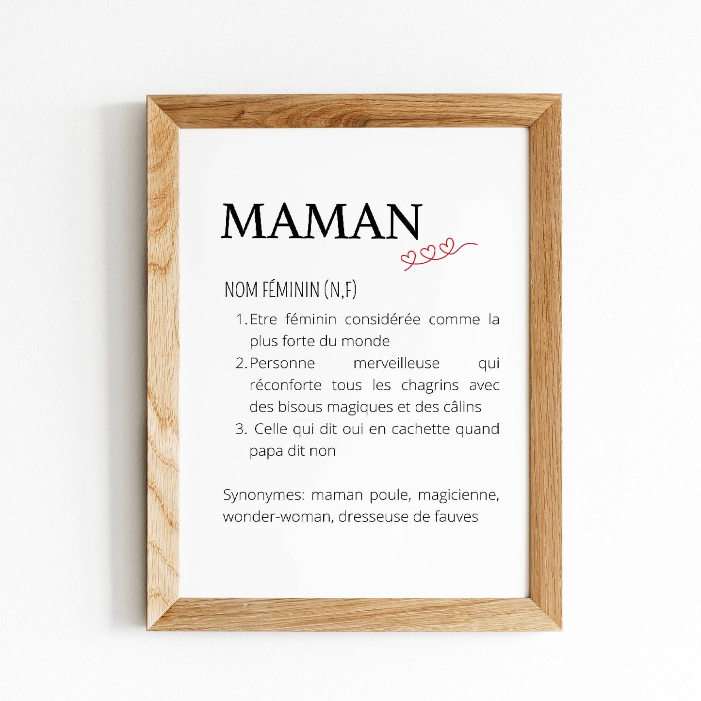 Affiche Définition maman personnalisée - Poster maman personnalisé - Cadeau personnalisé maman par Le Temps des Paillettes - Le Temps des Paillettes