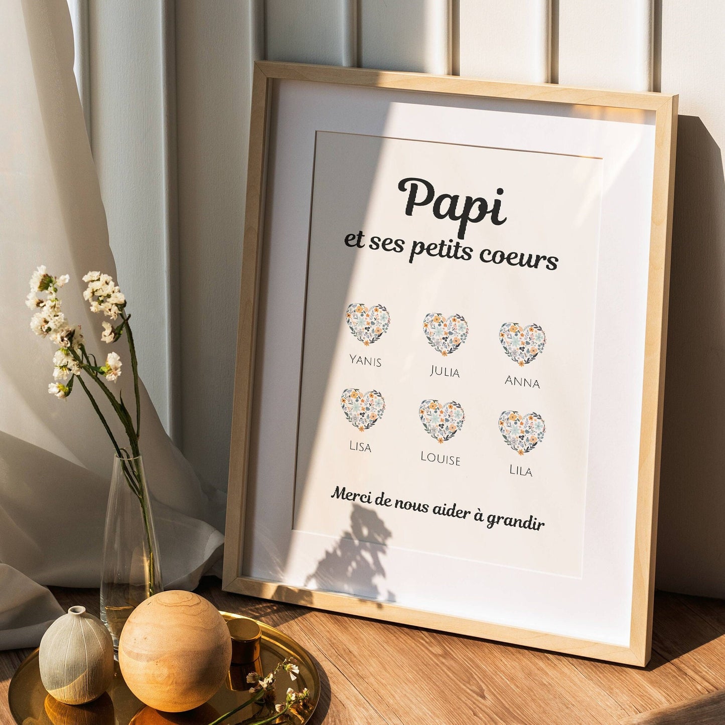 Affiche papi personnalisée - cadeau famille personnalisé - Poster papy personnalisé par Le Temps des Paillettes - Le Temps des Paillettes
