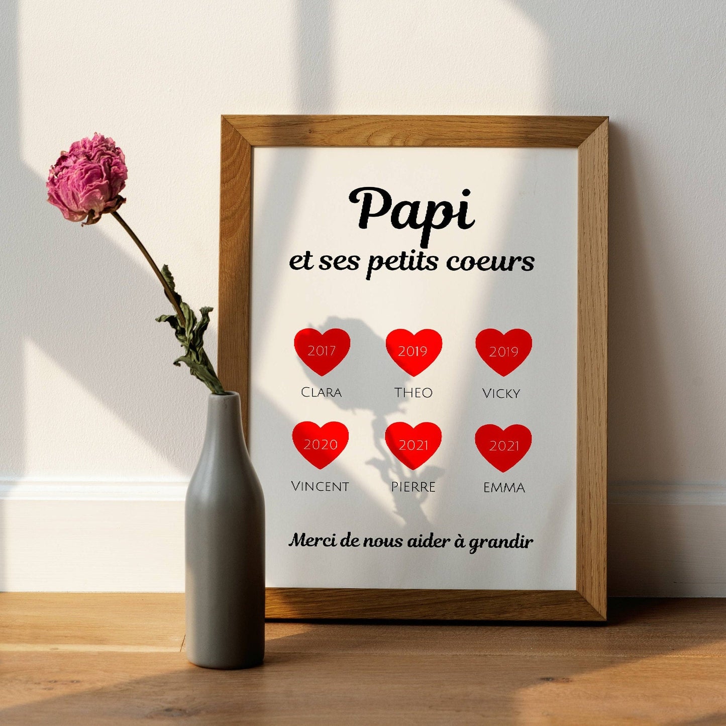 Affiche papi personnalisée - cadeau famille personnalisé - Poster papy personnalisé par Le Temps des Paillettes - Le Temps des Paillettes