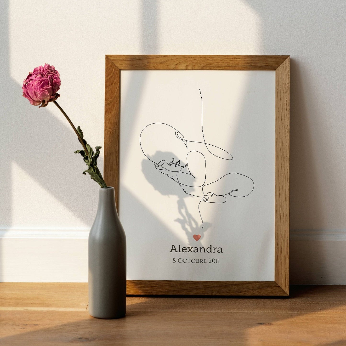 Affiche naissance minimaliste - affiche naissance bébé single line par Le Temps des Paillettes - Le Temps des Paillettes